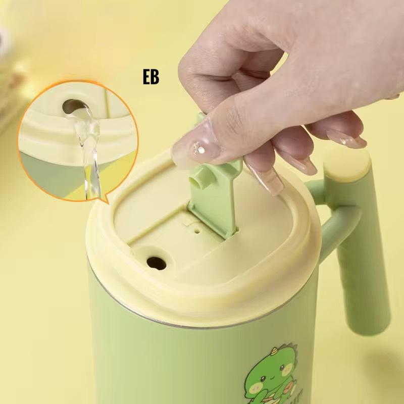 Kids Stainless Steel Insulated Sipper Mug with Lid & Handle – 300 mL (Cartoon Prints)