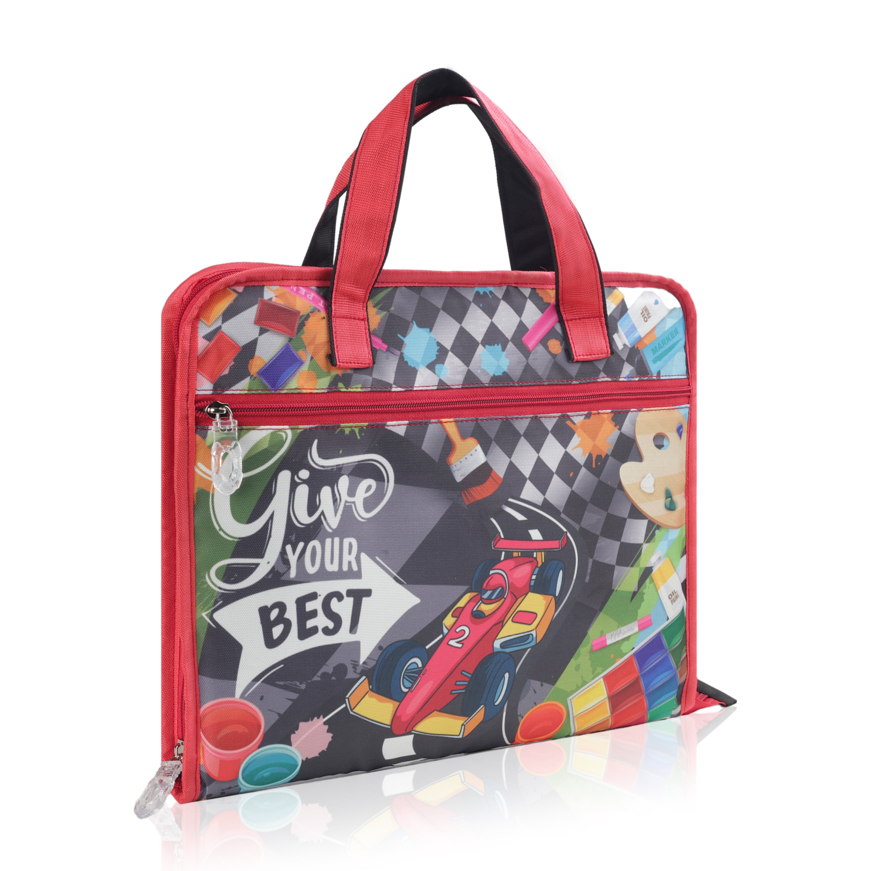 Echo Boomers A4 Kids Drawing Bag | Art & Stationery Organizer with Zipper Pocket