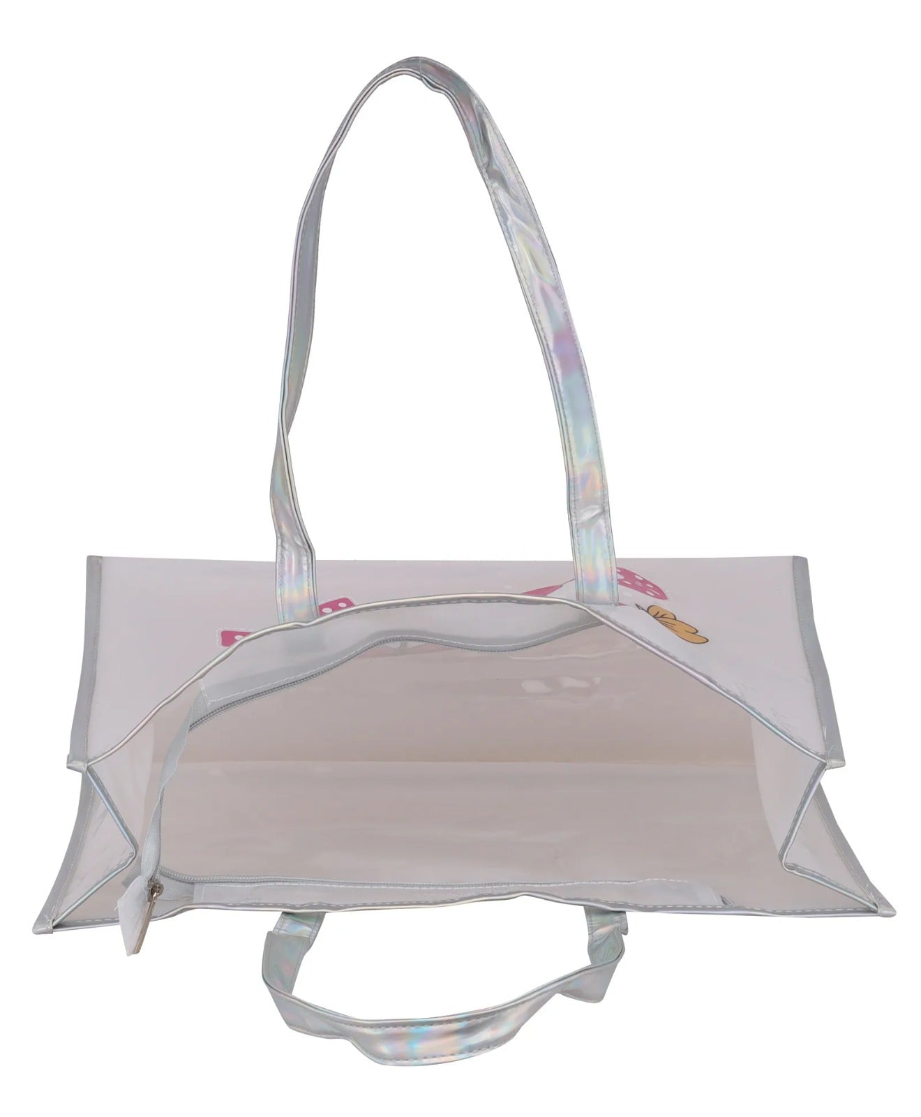 Echo Boomers Beach Tote Bag – Transparent Summer Design with Cool Print, Sturdy Handles, Lightweight & Stylish for Beach, Pool, Travel, Vacation & Daily Use