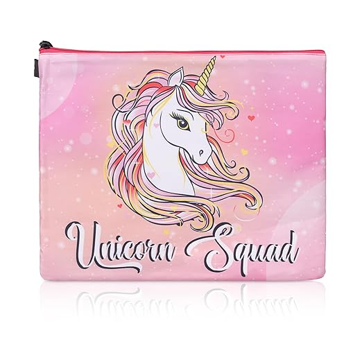 Echo Boomers Pink Unicorn Printed Twin Folder Set | Padded & Waterproof