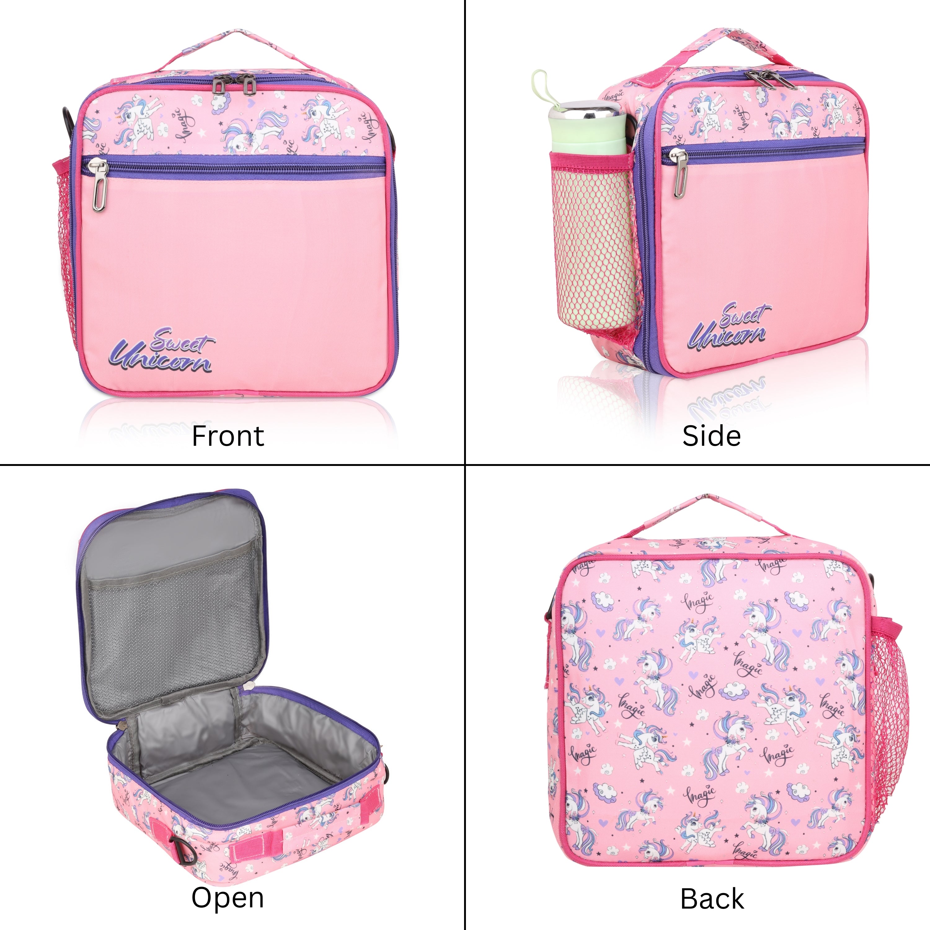 Echo Boomers Premium Sweet Unicorn Pint Lunch Bag – Stylish, Lightweight, Attractive, & Durable Meal Companion and versatile bag(Pink).