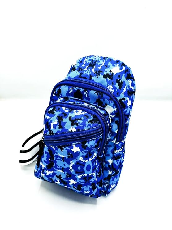 Echo Boomers Blue Camoflauge Multi Pocket Crossbody Adjustable Backpack