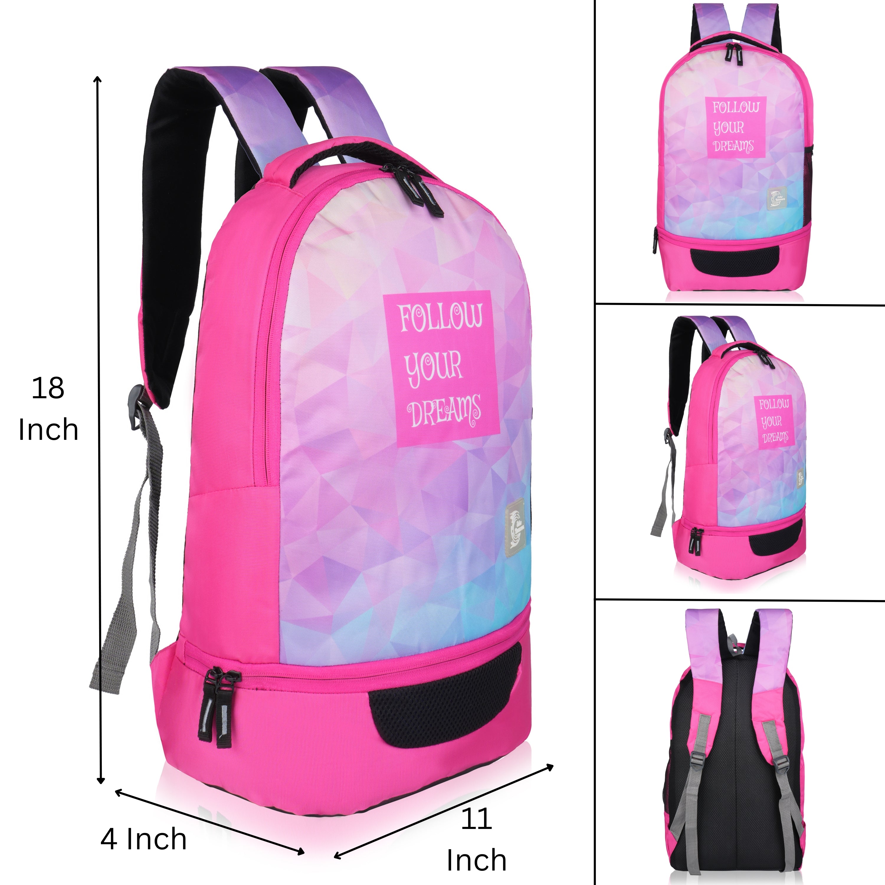 Echo Boomers Manchester United Sports Backpack with Separate Football Compartment | Student Sports Backpack with Adjustable Straps, Sturdy Handle & High Quality Zippers