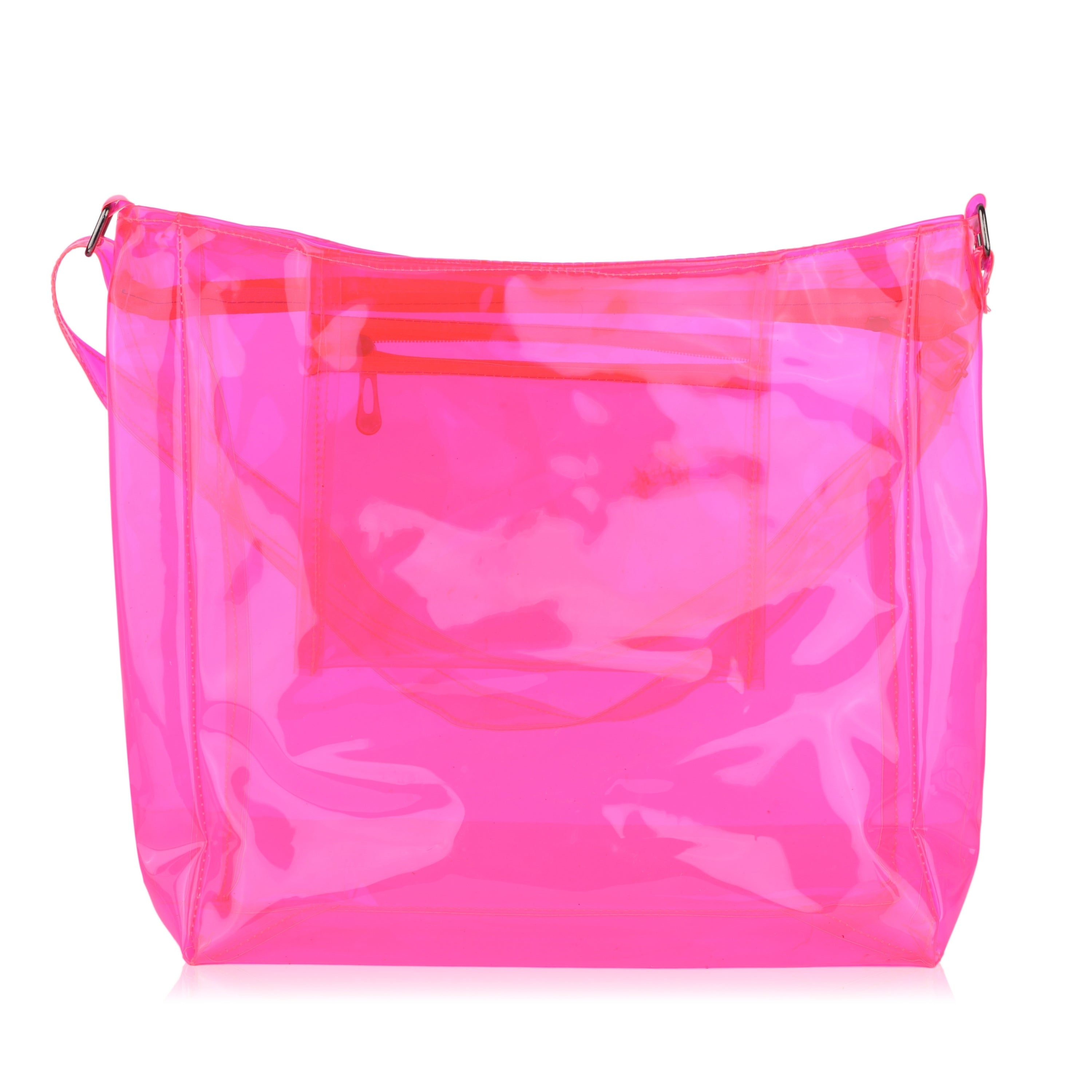 Echo Boomers Transparent Shoulder Bag – Neon Orange, Pink, Green ,Purple, Yellow & Blue| Stylish, Spacious, Durable & Multipurpose PVC Tote