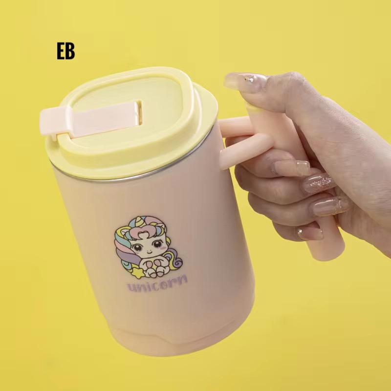 Kids Stainless Steel Insulated Sipper Mug with Lid & Handle – 300 mL (Cartoon Prints)