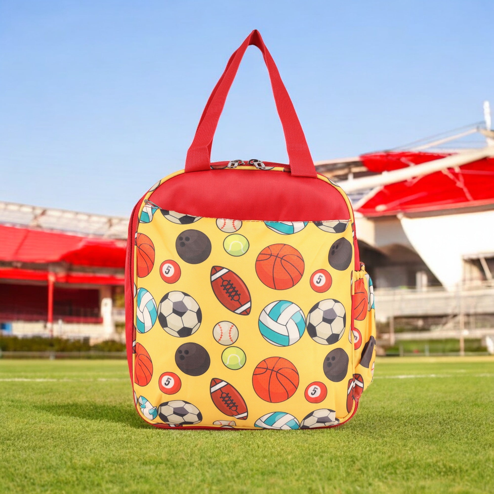 Echo Boomers Premium Football Pint Lunch Bag – Stylish, Lightweight, Attractive, & Durable Meal Companion and versatile bag(Red).