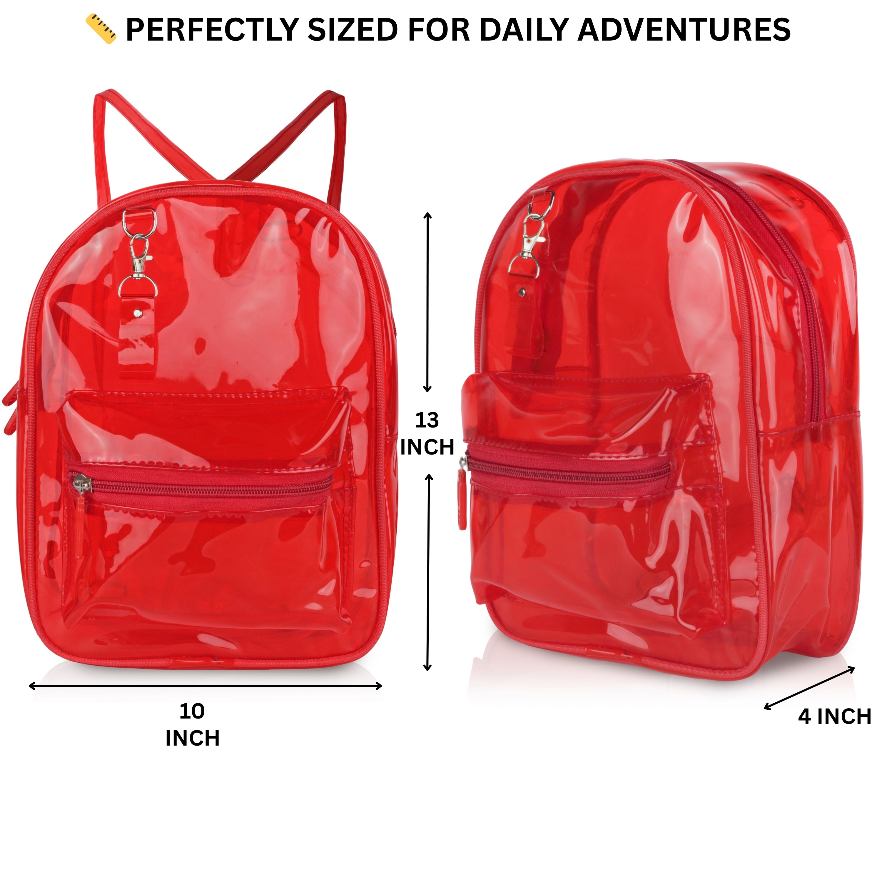 Echo Boomers Stylish Transparent Jelly Backpack | Trendy Neon Yellow Clear Bag | 50 GSM Waterproof PVC School, College & Travel Backpack with Front Zipper Pocket