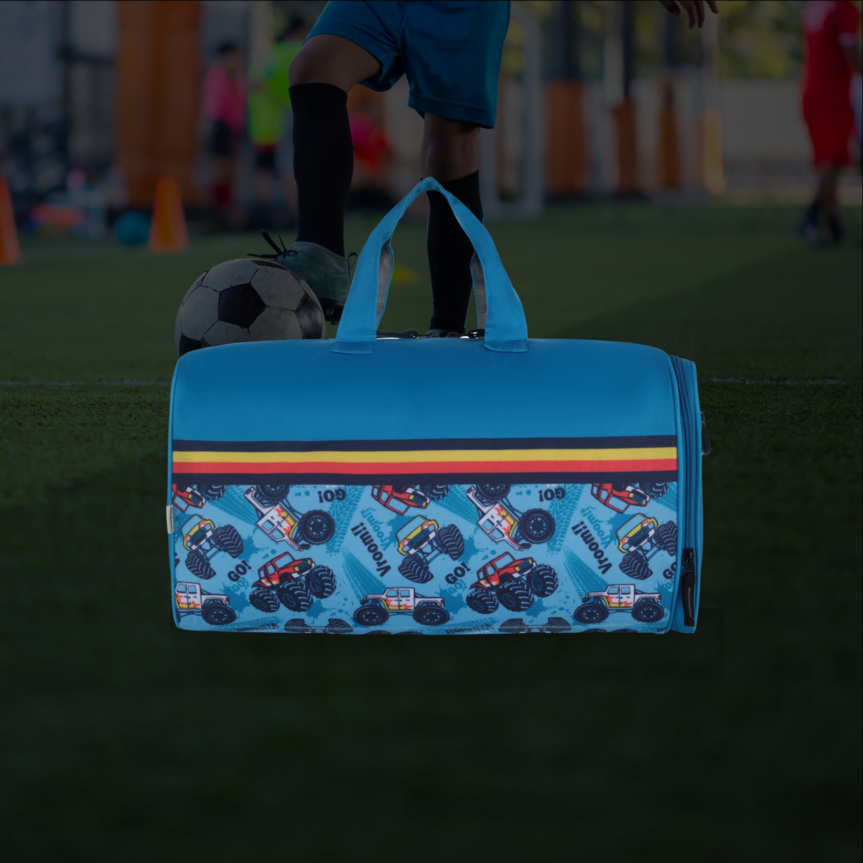 Echo Boomers Square Truck Print Duffle Bag – Stylish Travel & Gym Bag with Shoe Compartment