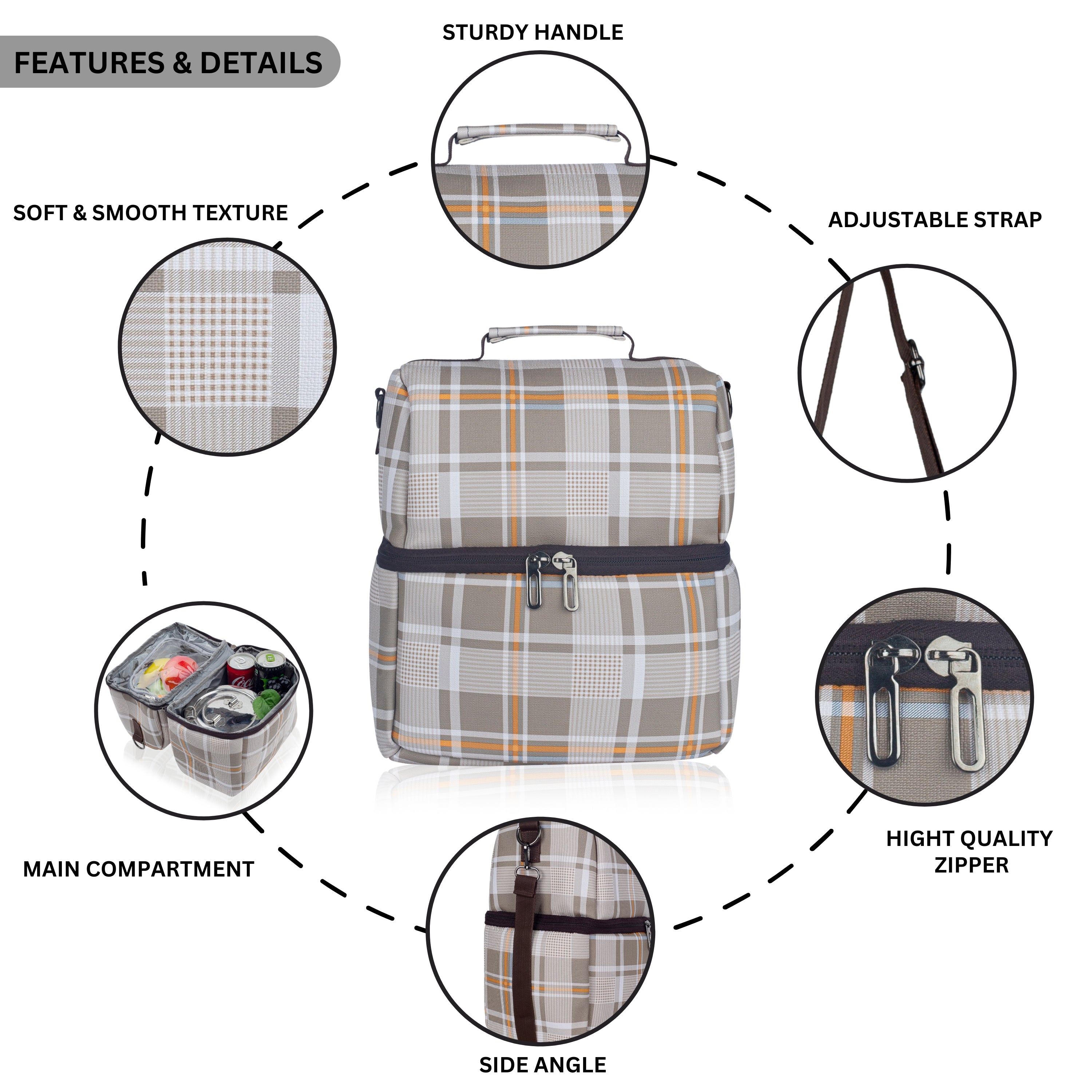 Echo Boomers 10L Insulated Lunch Bag for Men & Women | Premium Tiffin Bag – Stylish & Durable Meal Companion (Red)