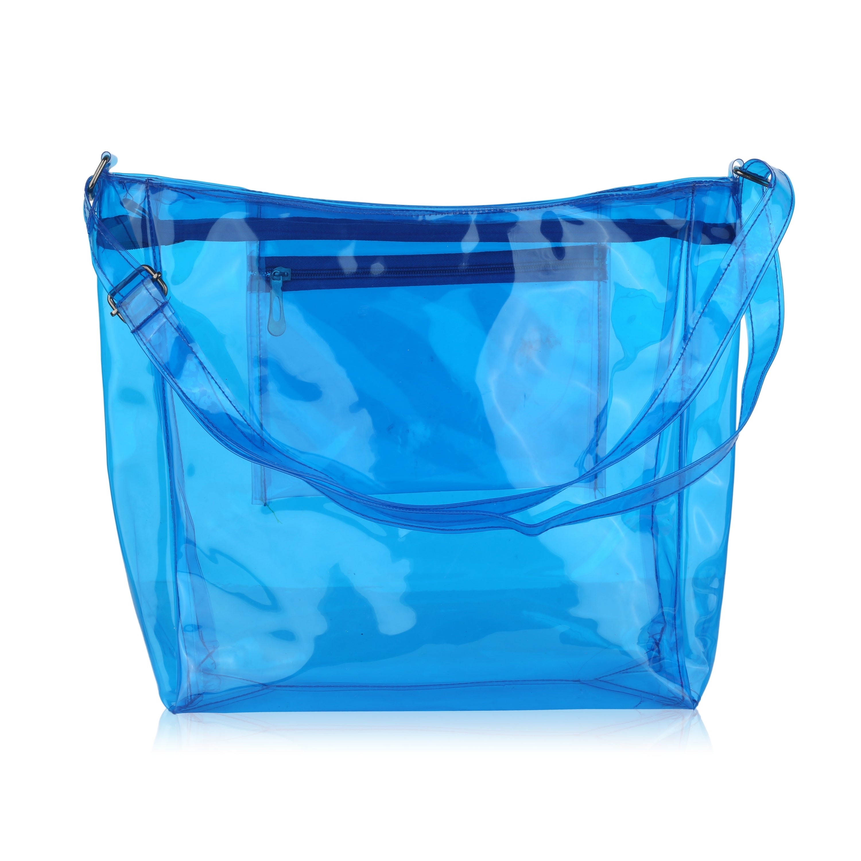Echo Boomers Transparent Shoulder Bag – Neon Orange, Pink, Green ,Purple, Yellow & Blue| Stylish, Spacious, Durable & Multipurpose PVC Tote