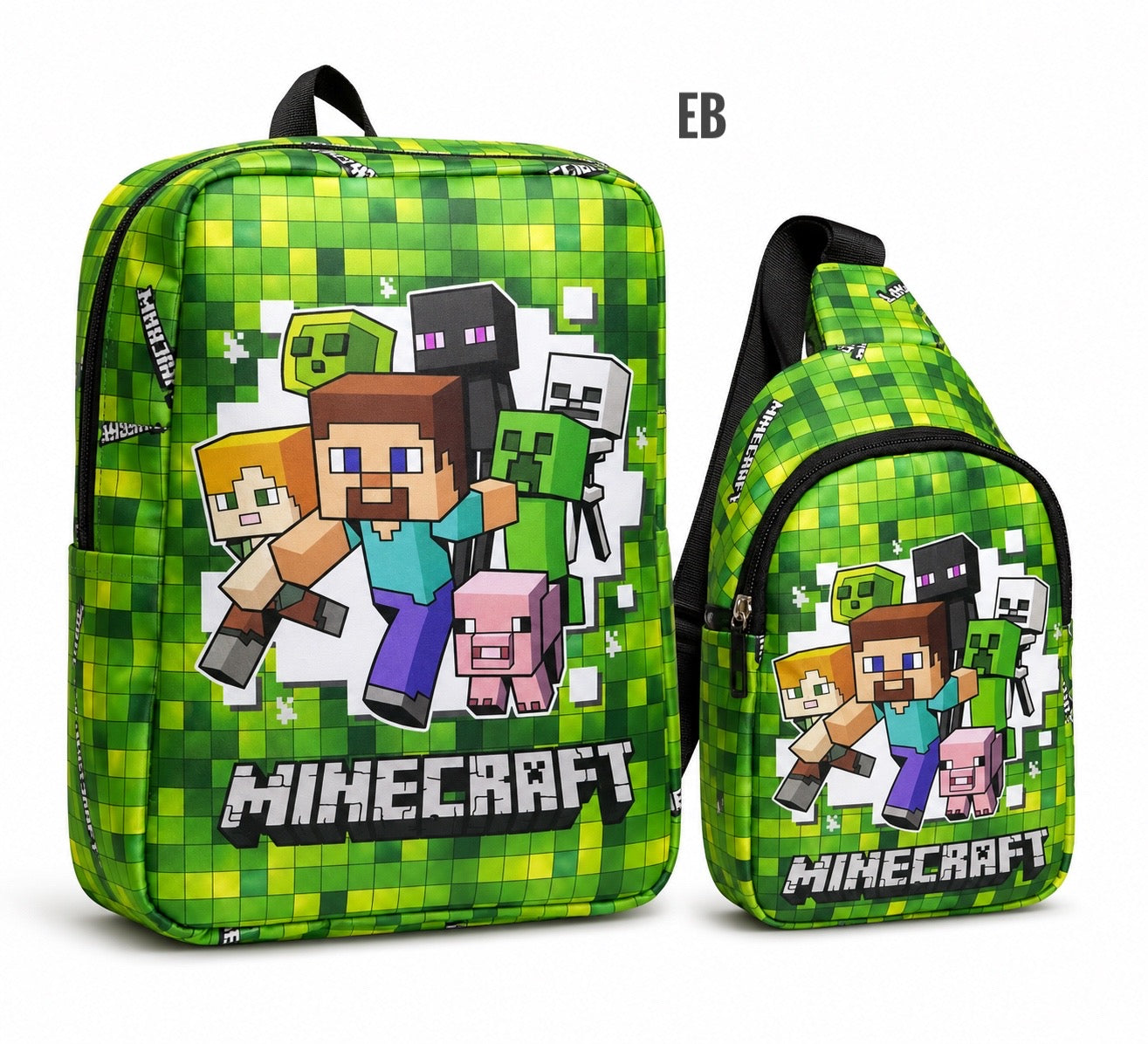 Echo Boomers Kids Backpack & Crossbody Sling Bag Set | Lightweight School Bag Combo for Boys & Girls | Premium Fabric | Smooth Zippers | Adjustable Strap | Vibrant Print