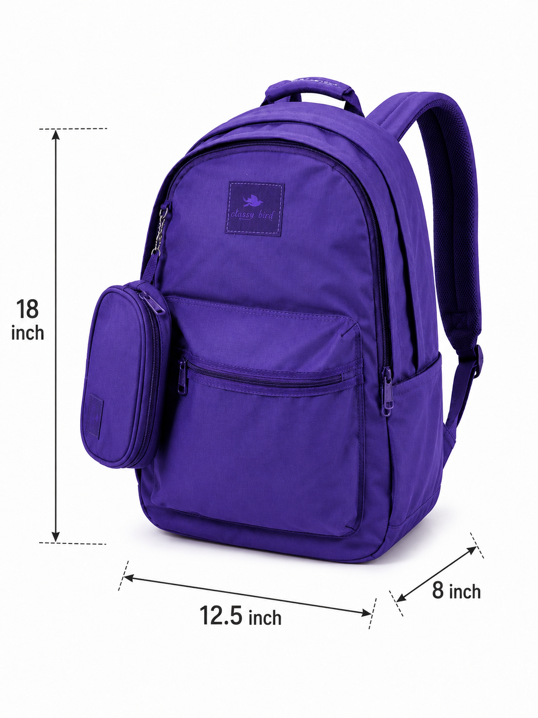 Echo Boomers Glossy Bird Everyday Backpack with Pencil Pouch| Water-Resistant Backpack for School, College, Office & Travel | Lightweight with Multiple Compartments