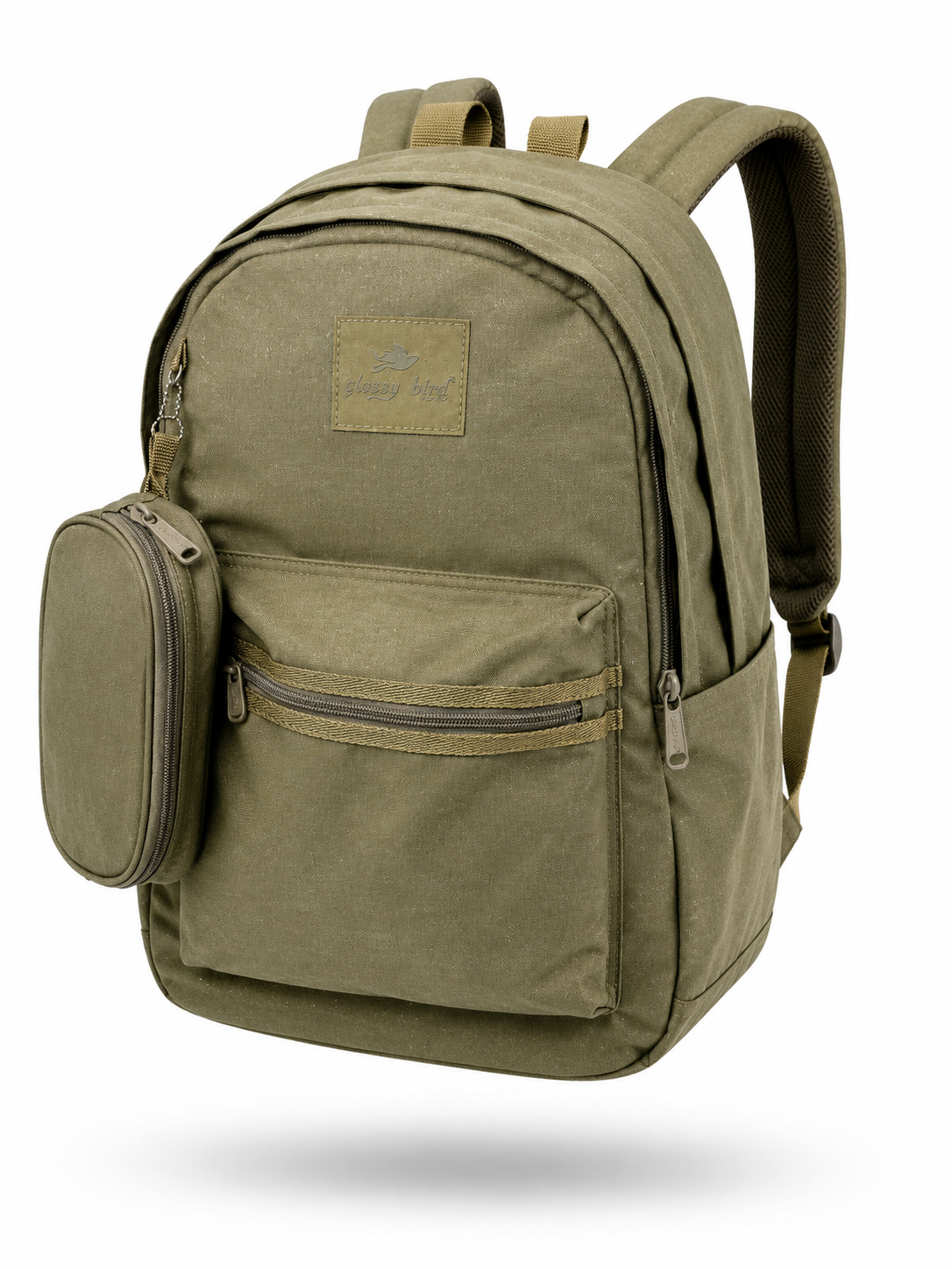 Echo Boomers Glossy Bird Everyday Backpack with Pencil Pouch| Water-Resistant Backpack for School, College, Office & Travel | Lightweight with Multiple Compartments