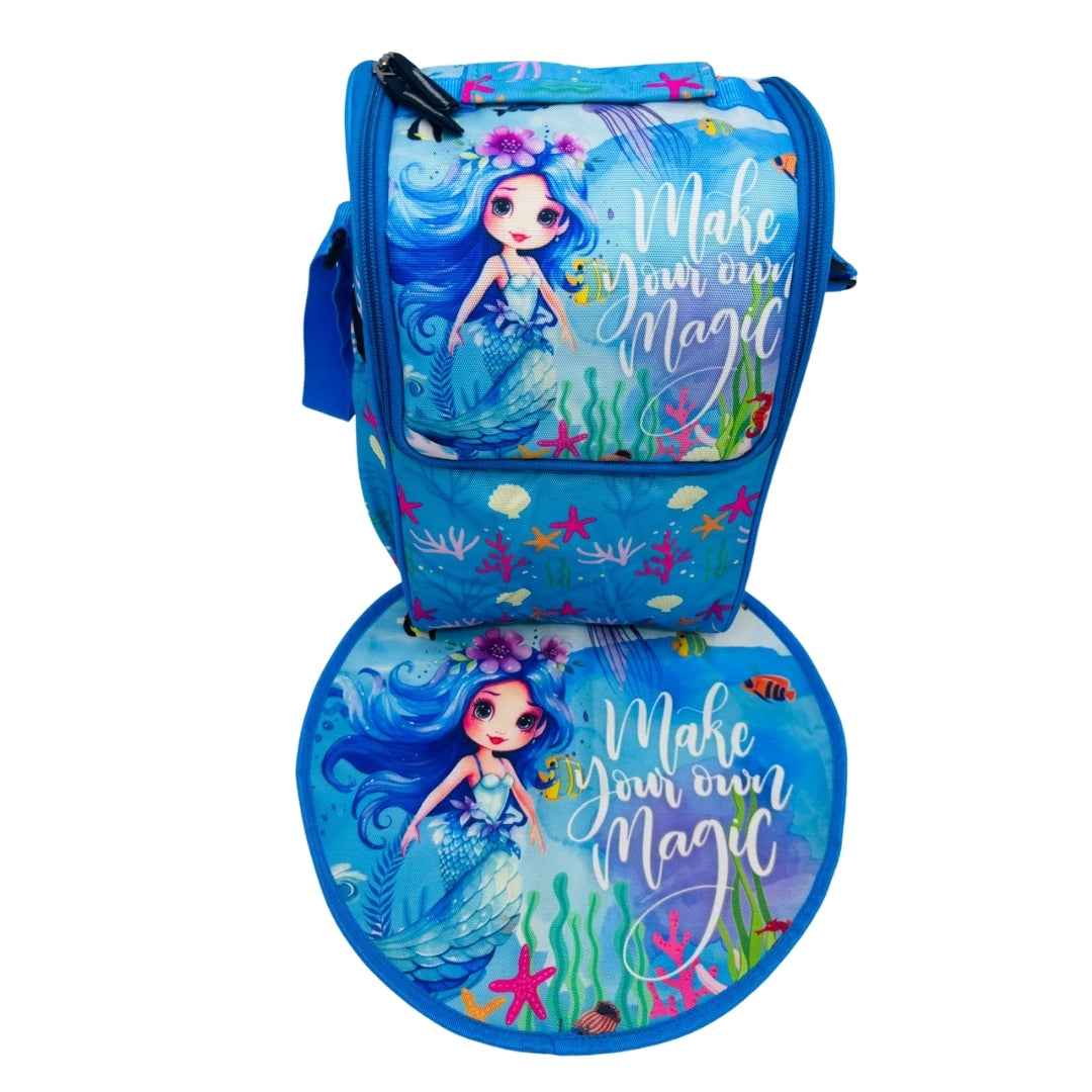 Echo Boomers Kids Lunch Bag with Round Table Mat Combo | Multi Print | Fun School Lunch Set for Boys & Girls