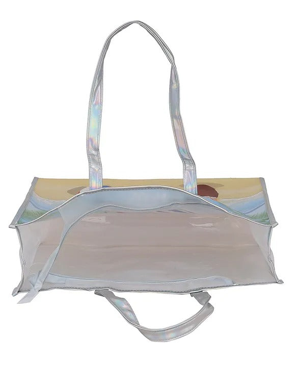 Echo Boomers Beach Tote Bag – Transparent Summer Design with Cool Print, Sturdy Handles, Lightweight & Stylish for Beach, Pool, Travel, Vacation & Daily Use