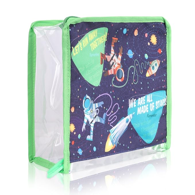 Echo Boomers Astronaut 4-Piece Travel Organizer Set - Navy Blue, Packing Cubes with Unique Print