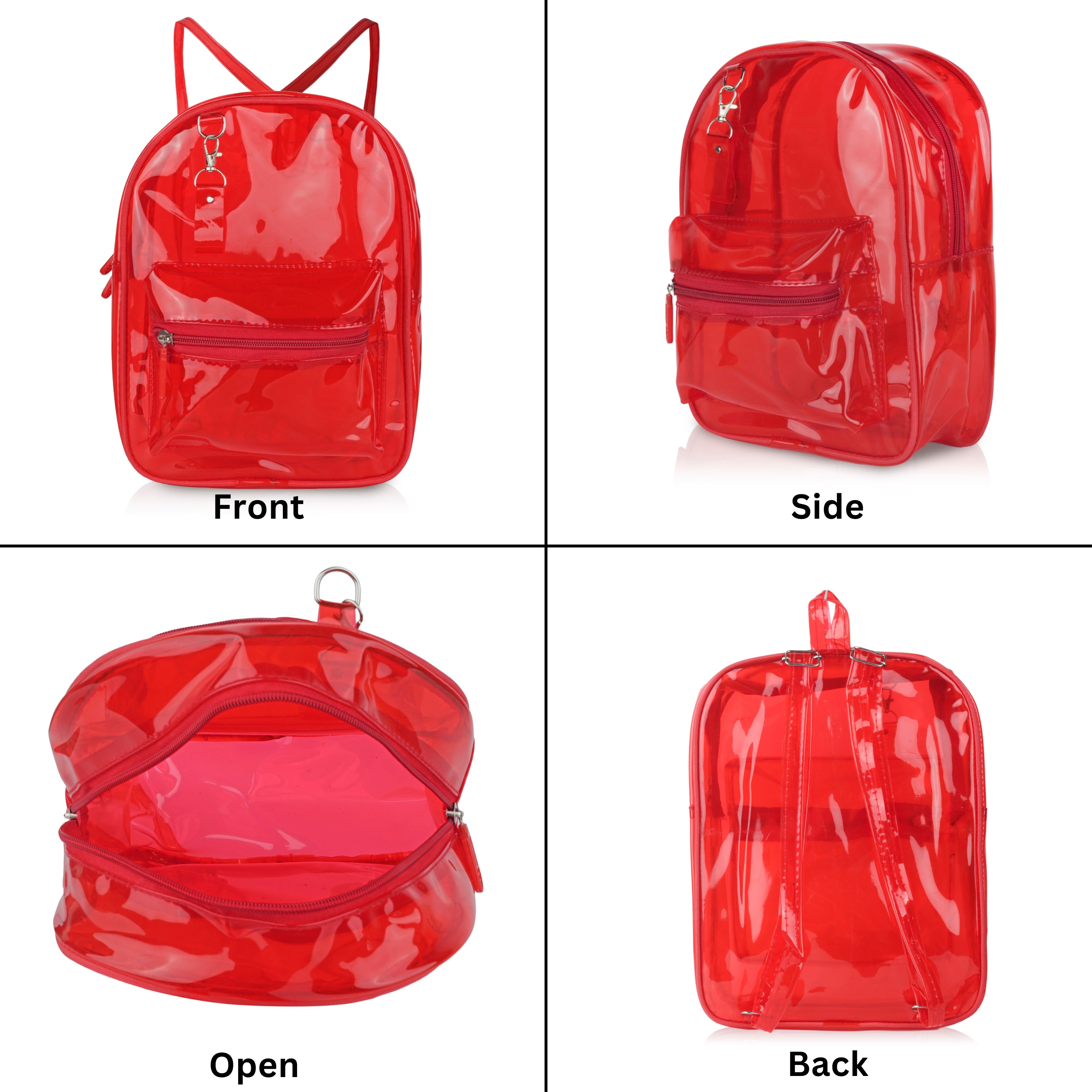 Echo Boomers Stylish Transparent Jelly Backpack | Trendy Neon Yellow Clear Bag | 50 GSM Waterproof PVC School, College & Travel Backpack with Front Zipper Pocket