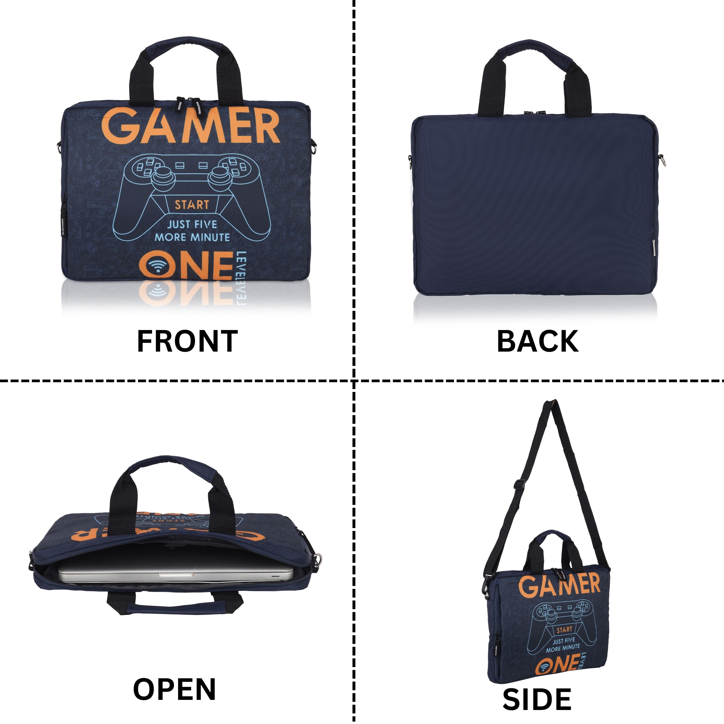 Echo Boomers Gamer-Themed Laptop Sling Bag – 15 Inch Stylish & Durable Office/School Bag with Game Controller Print for Teens & Boys