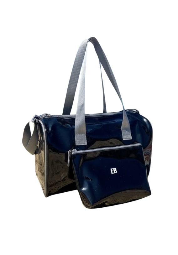 Echo Bommers Premium Translucent Charcoal Black Jelly Bag Pack of 3 with Duffle Bag Cross Body Bag and Pouch Waterproof Stylish Handbag for Women and Girls