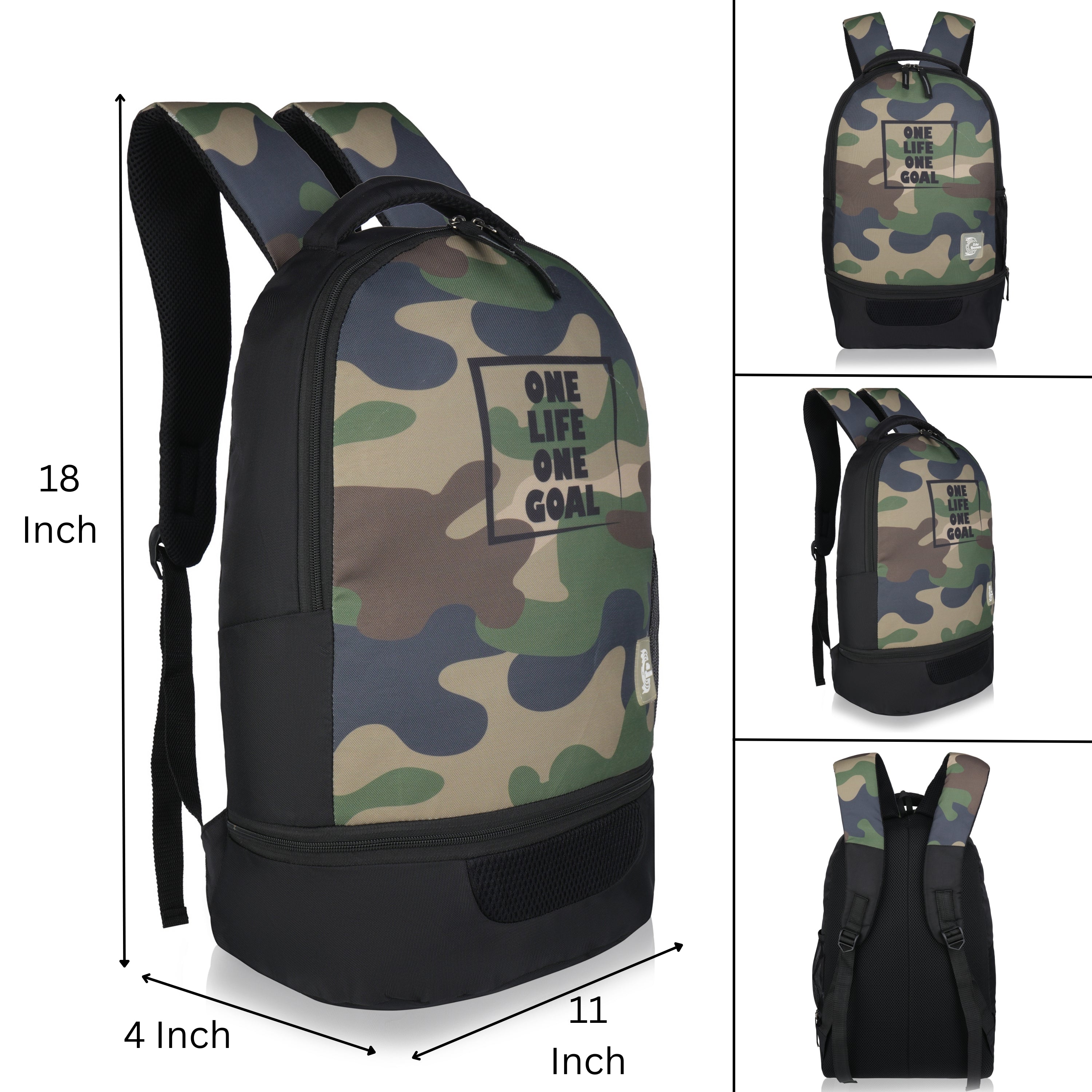 Echo Boomers Manchester United Sports Backpack with Separate Football Compartment | Student Sports Backpack with Adjustable Straps, Sturdy Handle & High Quality Zippers