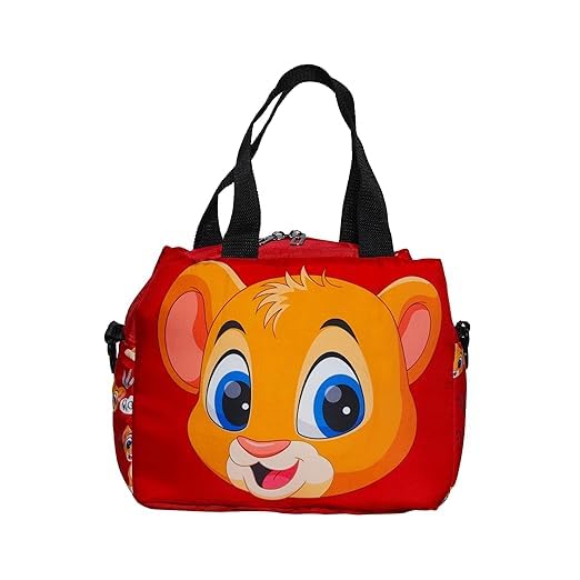 Echo Boomers Simba Printed Double Layer Insulated Tiffin Lunch Bag with Zipper Pockets