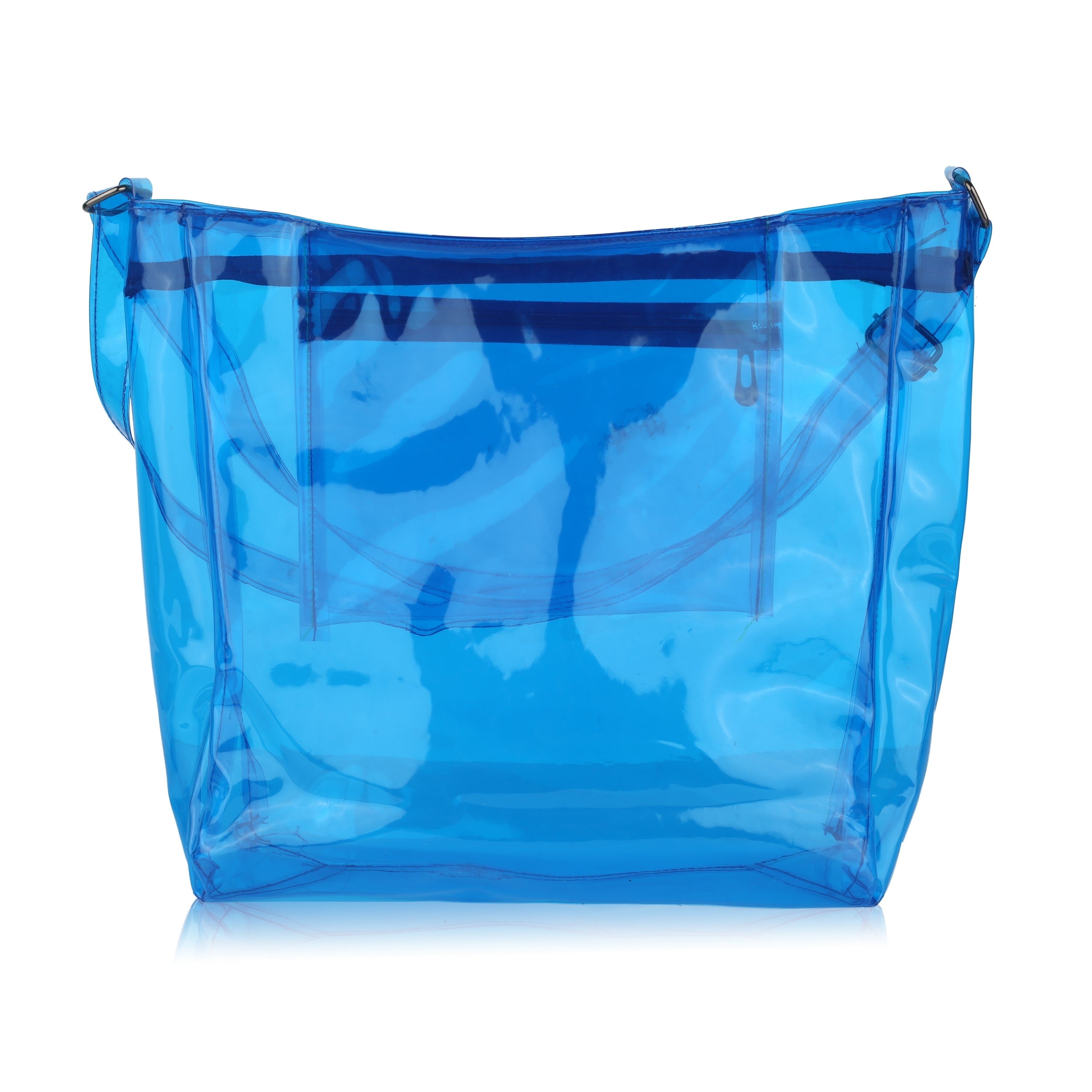 Echo Boomers Transparent Shoulder Bag – Neon Orange, Pink, Green ,Purple, Yellow & Blue| Stylish, Spacious, Durable & Multipurpose PVC Tote