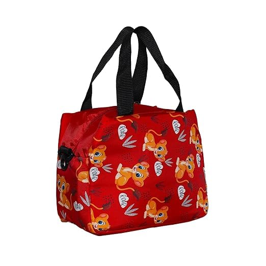 Echo Boomers Simba Printed Double Layer Insulated Tiffin Lunch Bag with Zipper Pockets