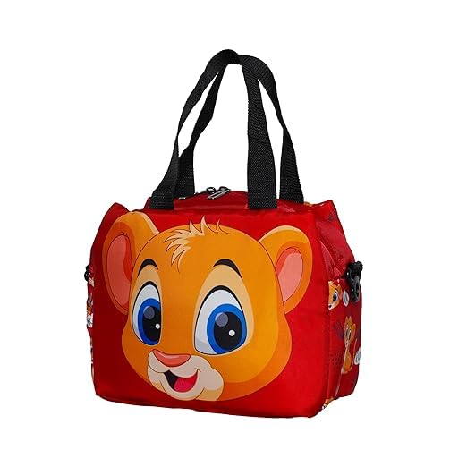 Echo Boomers Simba Printed Double Layer Insulated Tiffin Lunch Bag with Zipper Pockets