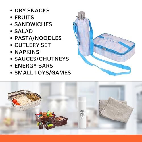 Echo Boomers Emoji Design Small Insulated Lunch Bag with Mesh Compartment & Water Bottle - Pink
