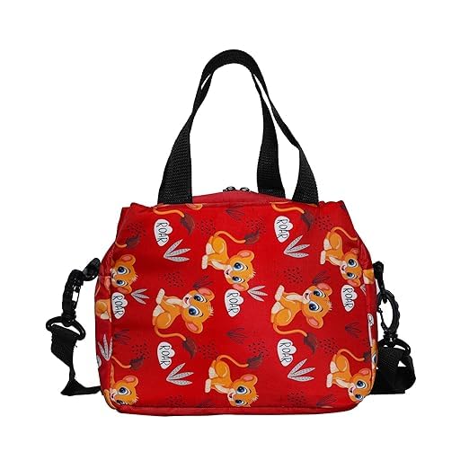 Echo Boomers Simba Printed Double Layer Insulated Tiffin Lunch Bag with Zipper Pockets