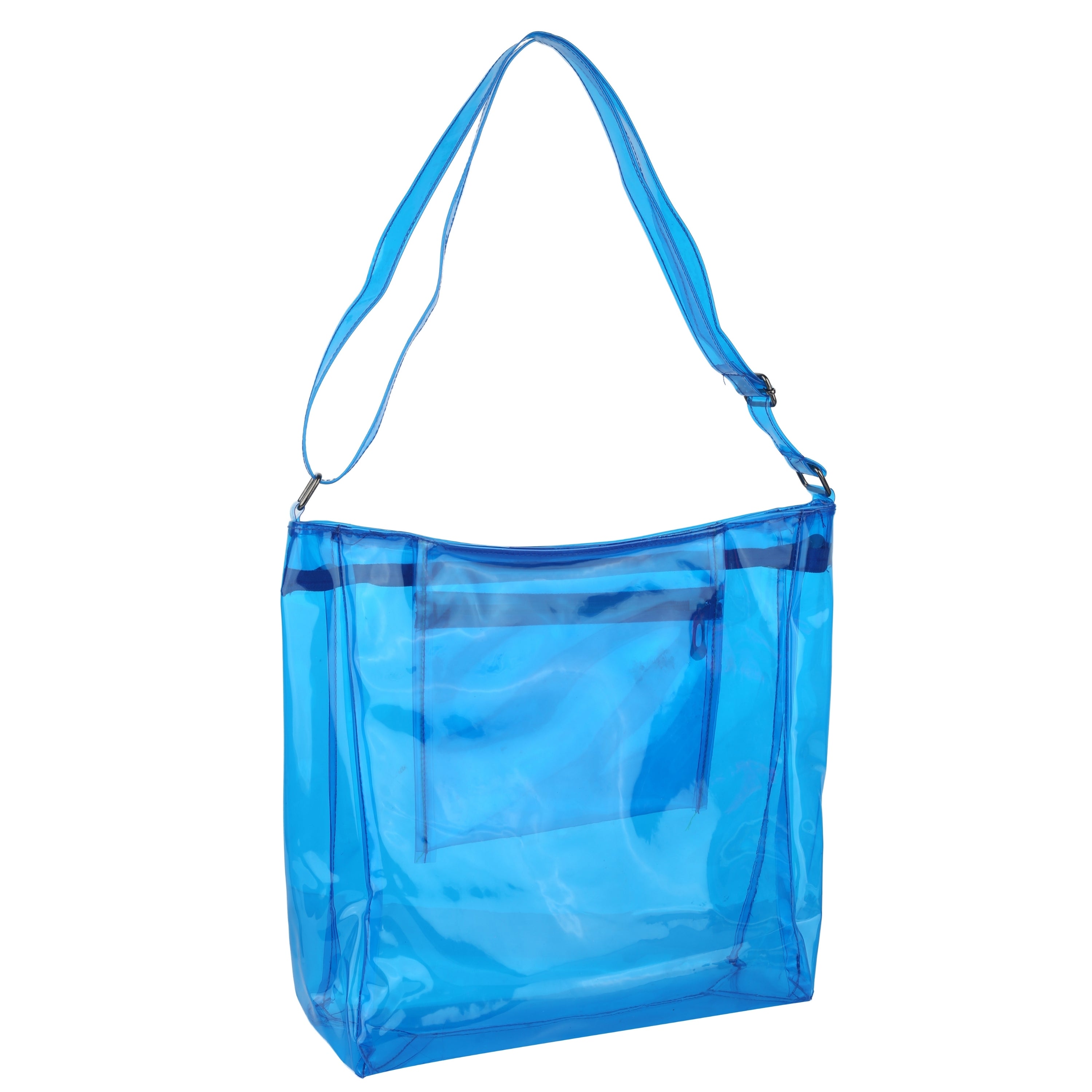 Echo Boomers Transparent Shoulder Bag – Neon Orange, Pink, Green ,Purple, Yellow & Blue| Stylish, Spacious, Durable & Multipurpose PVC Tote
