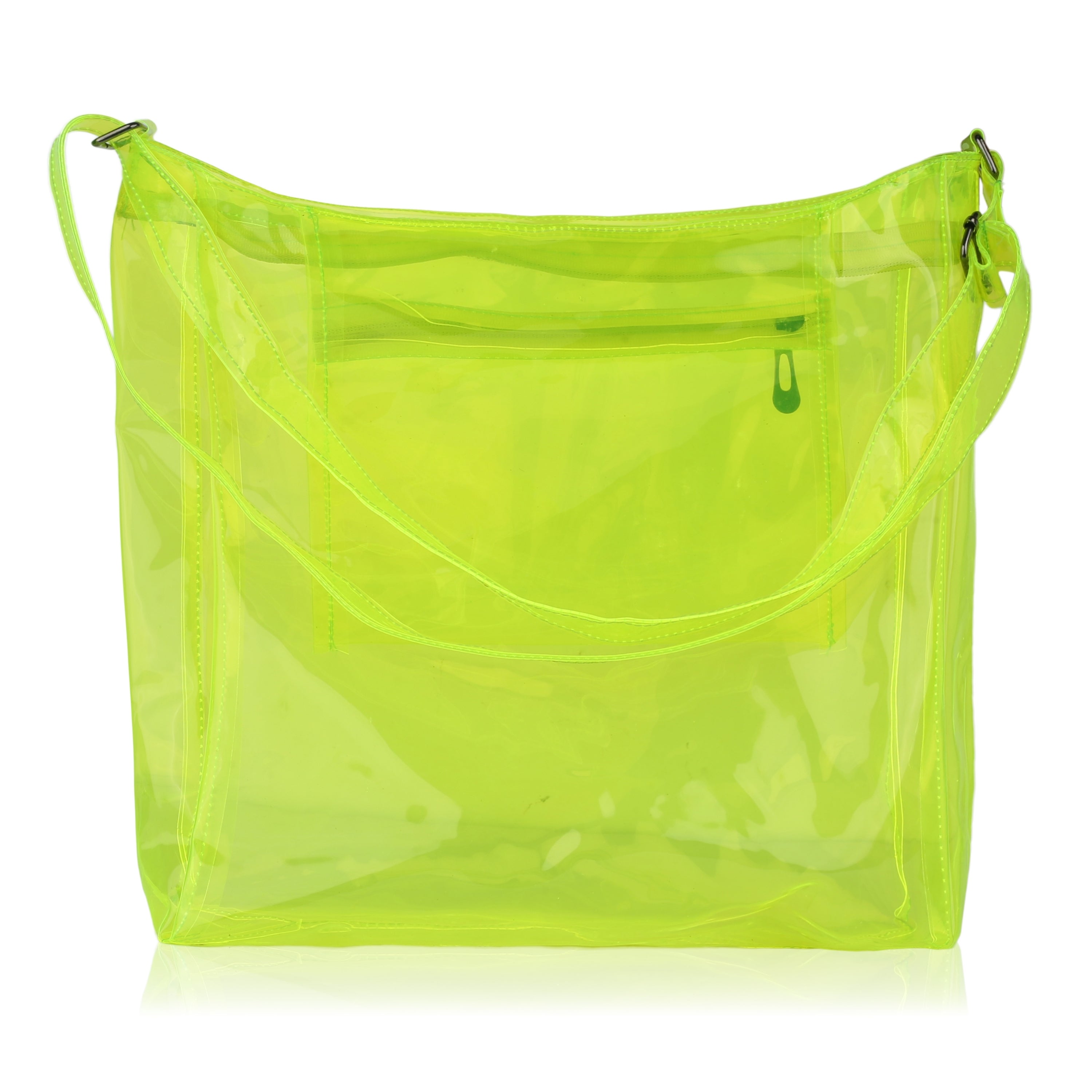 Echo Boomers Transparent Shoulder Bag – Neon Orange, Pink, Green ,Purple, Yellow & Blue| Stylish, Spacious, Durable & Multipurpose PVC Tote