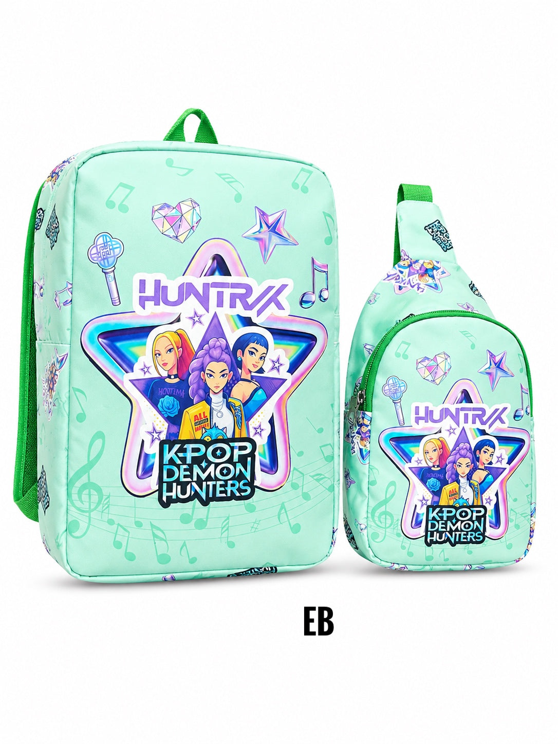 Echo Boomers Kids Backpack & Crossbody Sling Bag Set | Lightweight School Bag Combo for Boys & Girls | Premium Fabric | Smooth Zippers | Adjustable Strap | Vibrant Print
