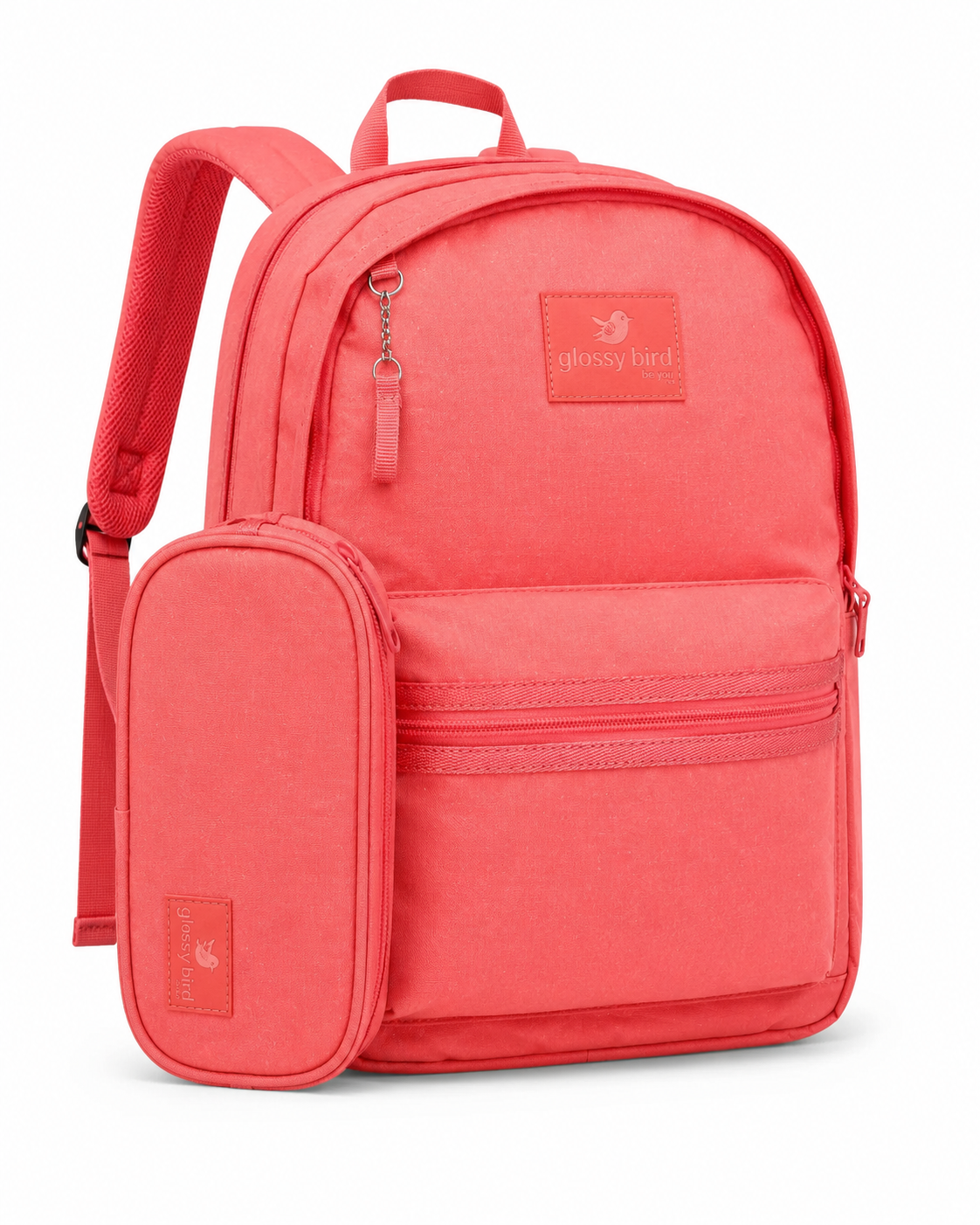 Echo Boomers Glossy Bird Everyday Backpack with Pencil Pouch| Water-Resistant Backpack for School, College, Office & Travel | Lightweight with Multiple Compartments