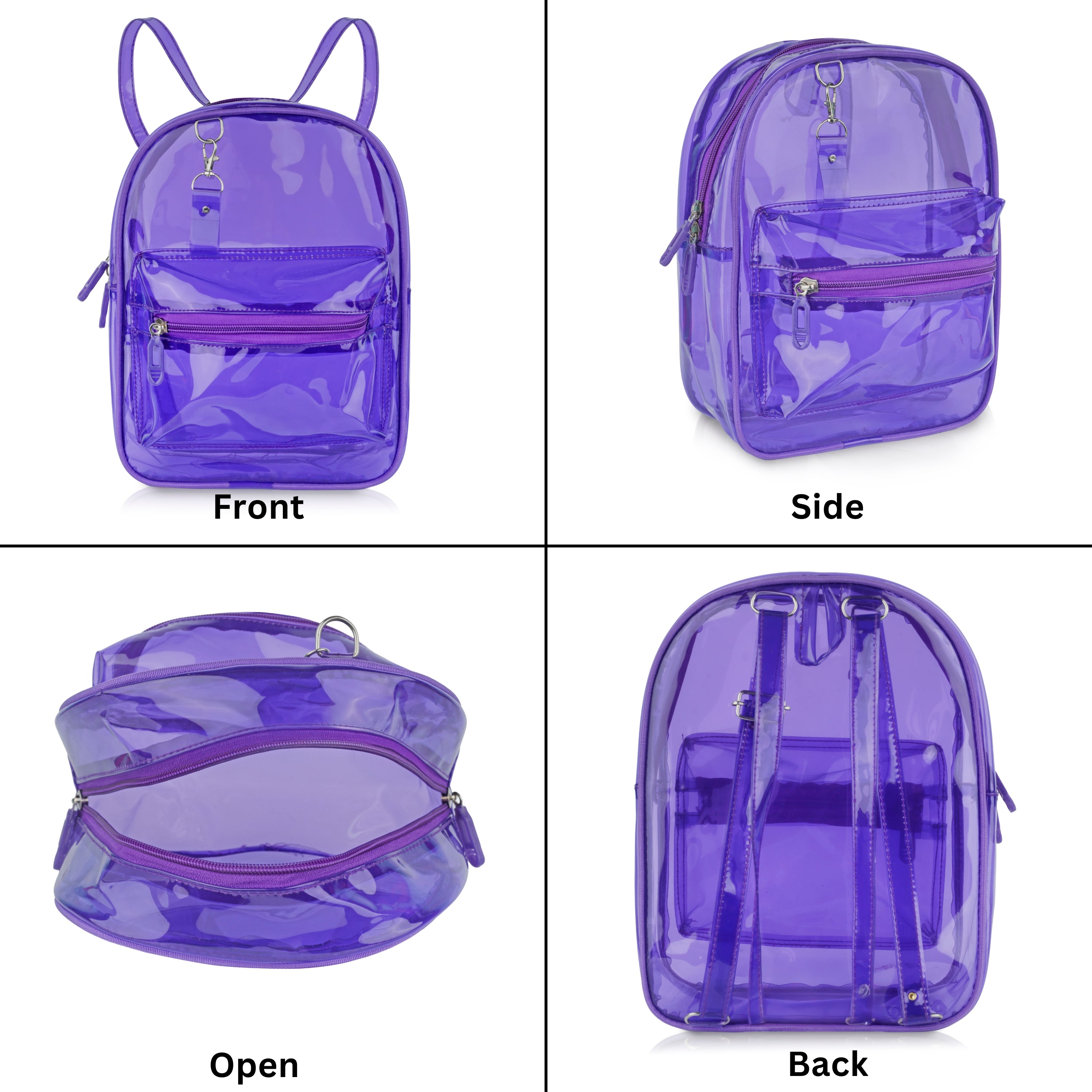Echo Boomers Stylish Transparent Jelly Backpack | Trendy Neon  Clear Bag | 50 GSM Waterproof PVC School, College & Travel Backpack with Front Zipper Pocket