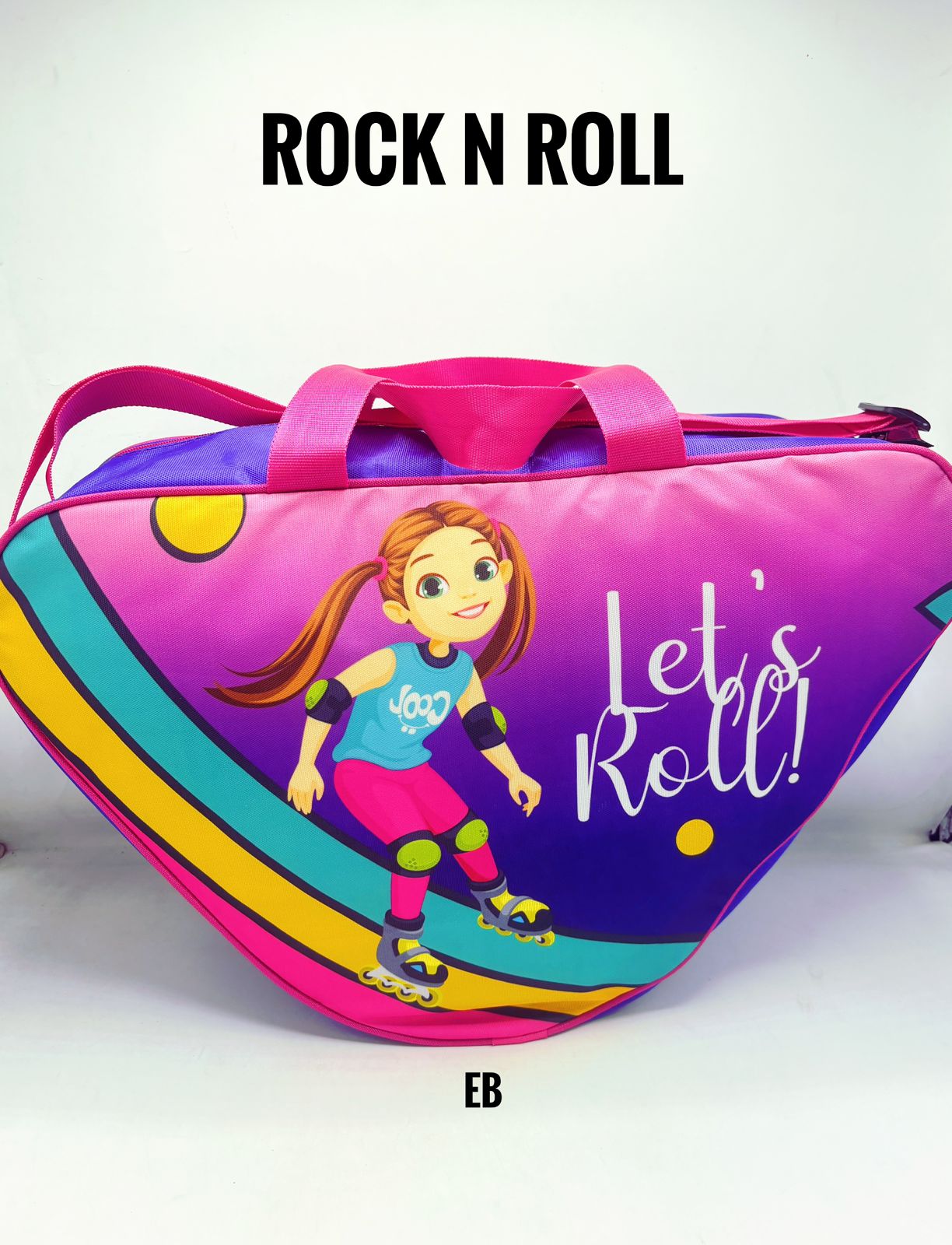 Echo Boomers Skating Bag for Kids & Teens | 18"x13" Large Sports Duffel with “Time to Skate” Print | Lightweight, Water-Resistant Travel & School Bag for Roller Skates, Gear & Accessories (Blue)