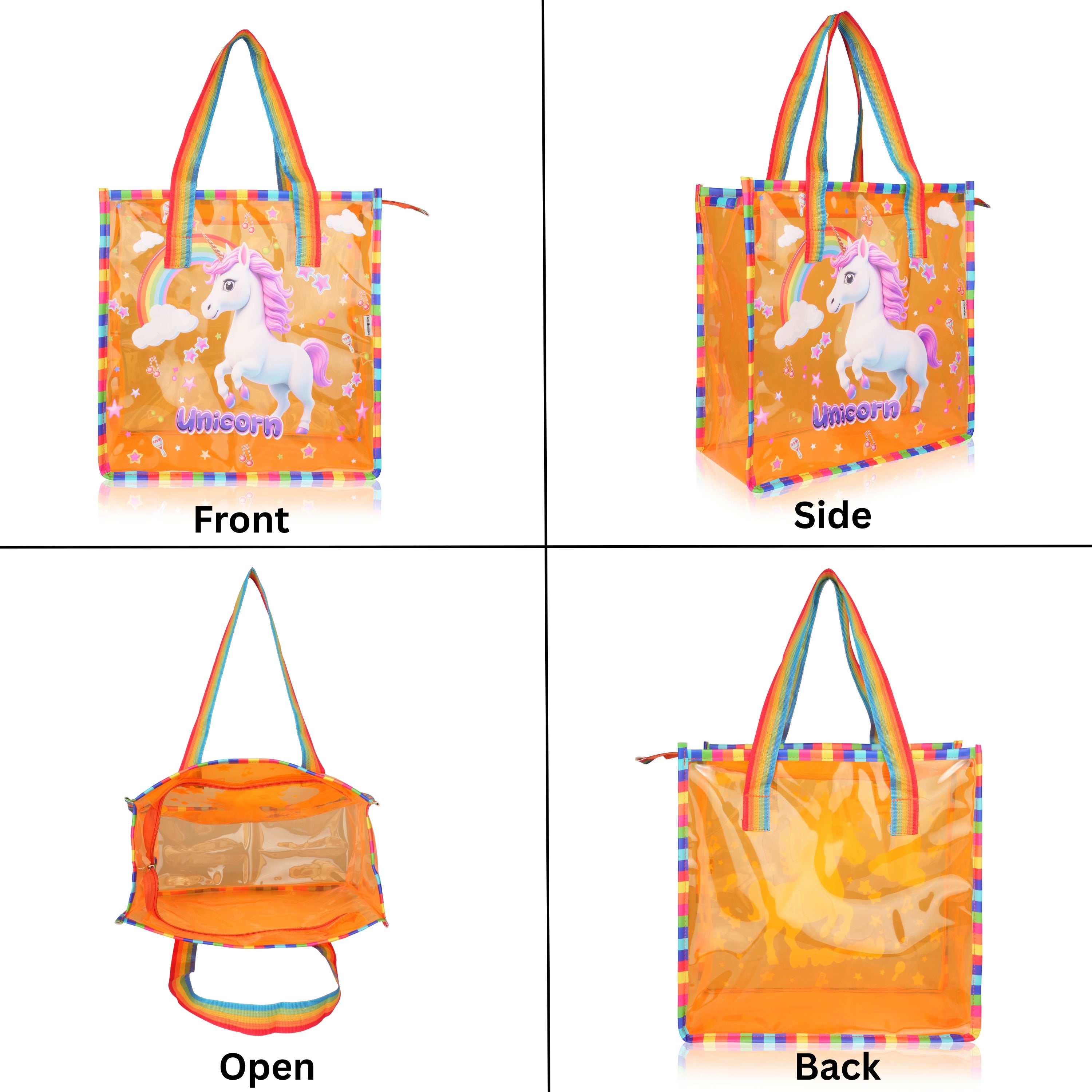 Echo Boomers Jelly Green Transparent Tote Bag for Girls & Boys | UV Printed Let’s Travel Design | Waterproof PVC Handbag | Lightweight Shopping, Outdoor, Beach & Swimming Carry Bag