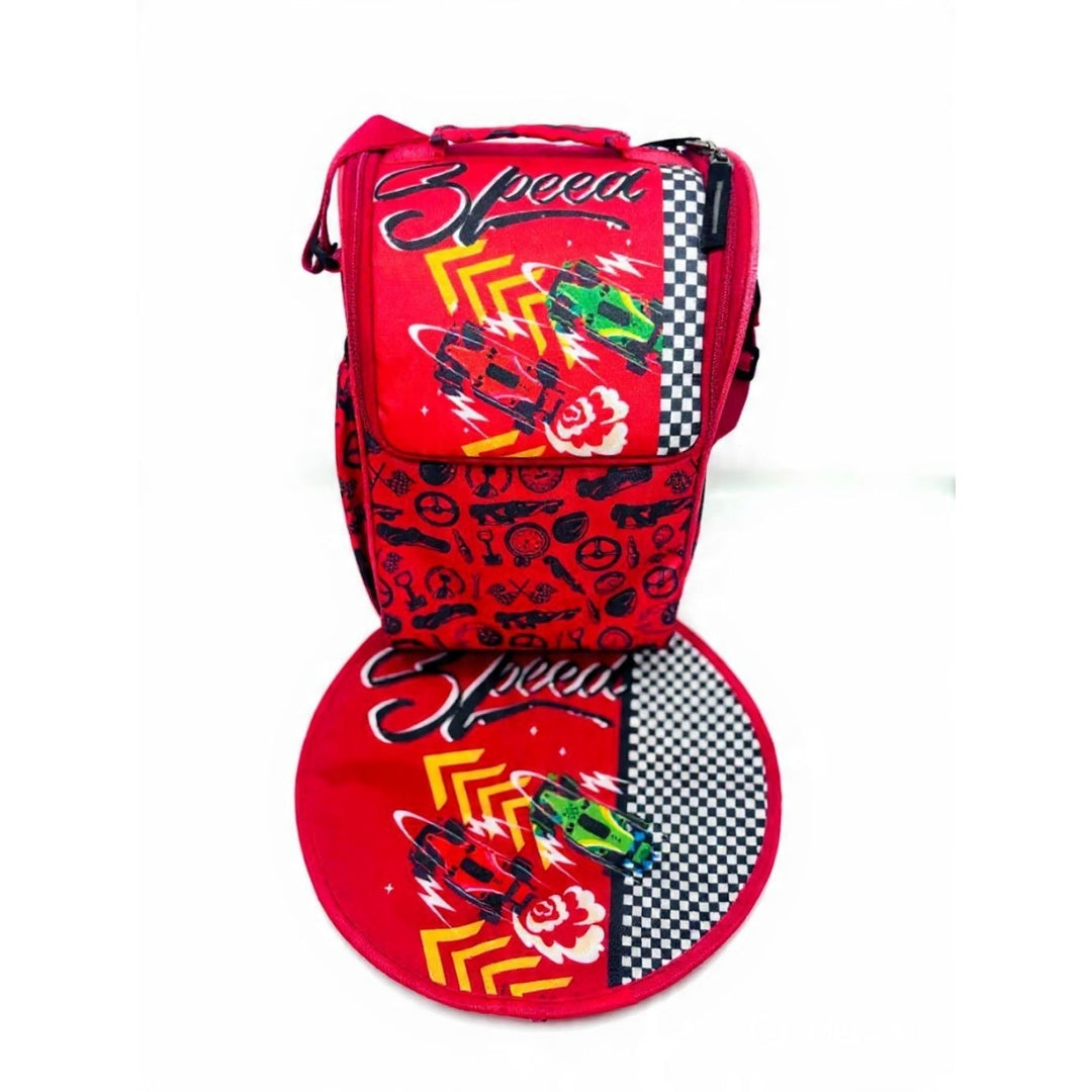 Echo Boomers Kids Lunch Bag with Round Table Mat Combo | Multi Print | Fun School Lunch Set for Boys & Girls