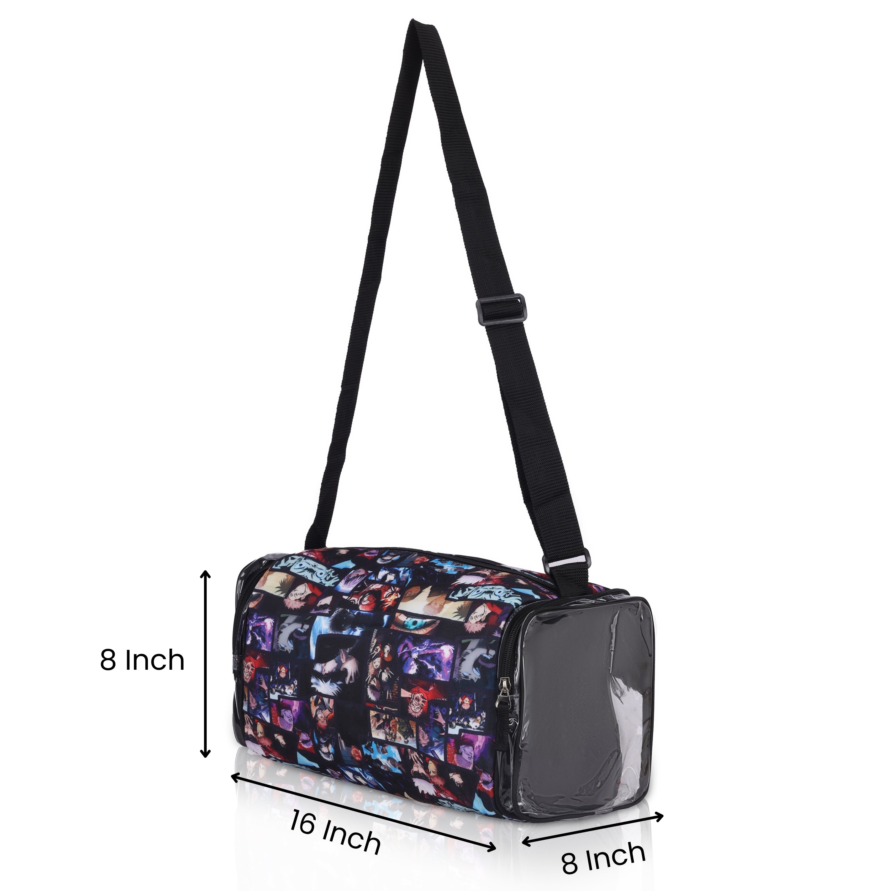 Echo Boomers Naruto Anime-Themed Travel Duffle Gym Luggage Bag with PVC Side Compartments