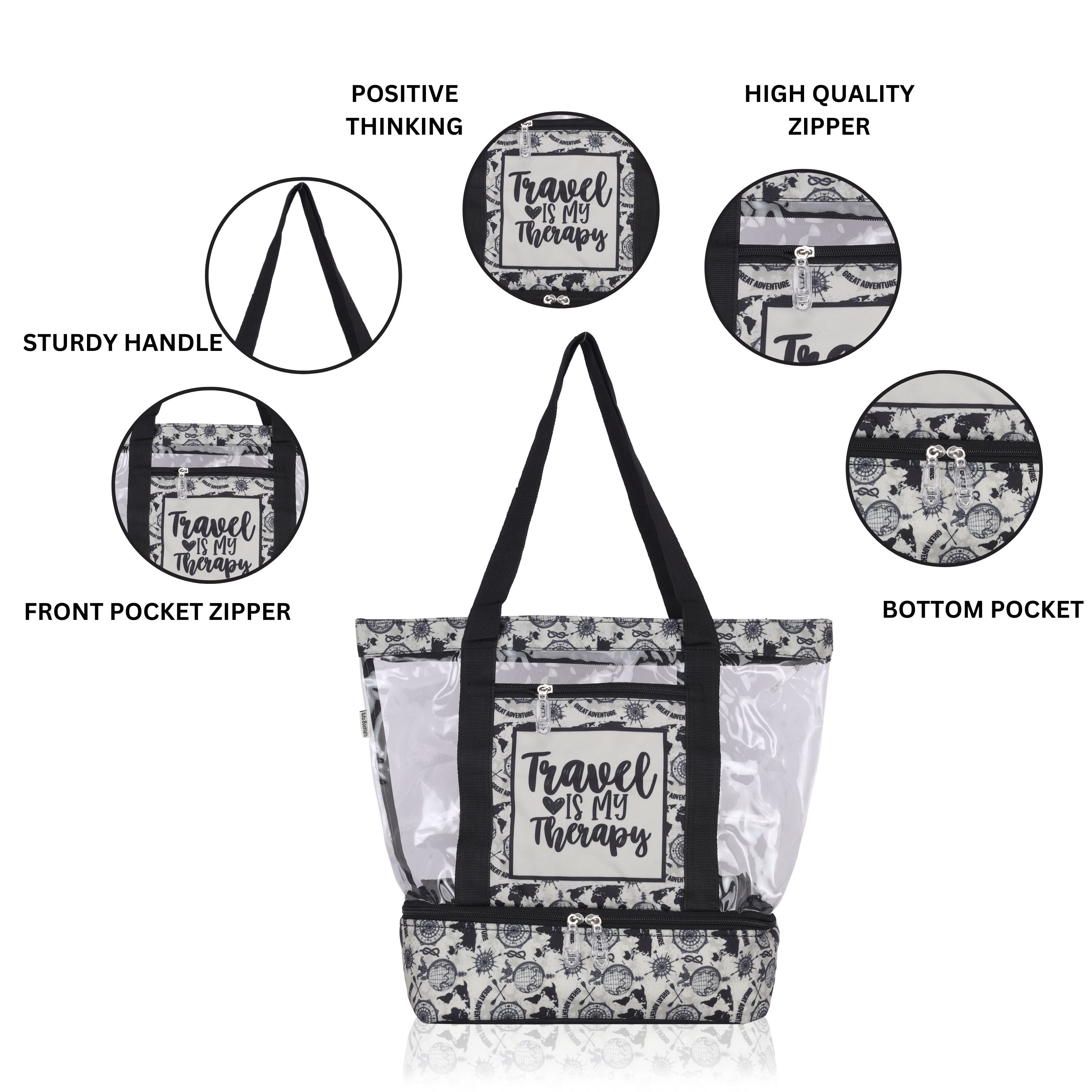 Echo Boomers Black Transparent Shoulder Bag