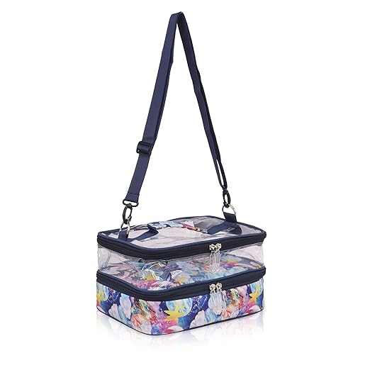 Echo Boomers Clouds Print Large Double-Decker Insulated Lunch Bag with Multi-Zipper Pockets