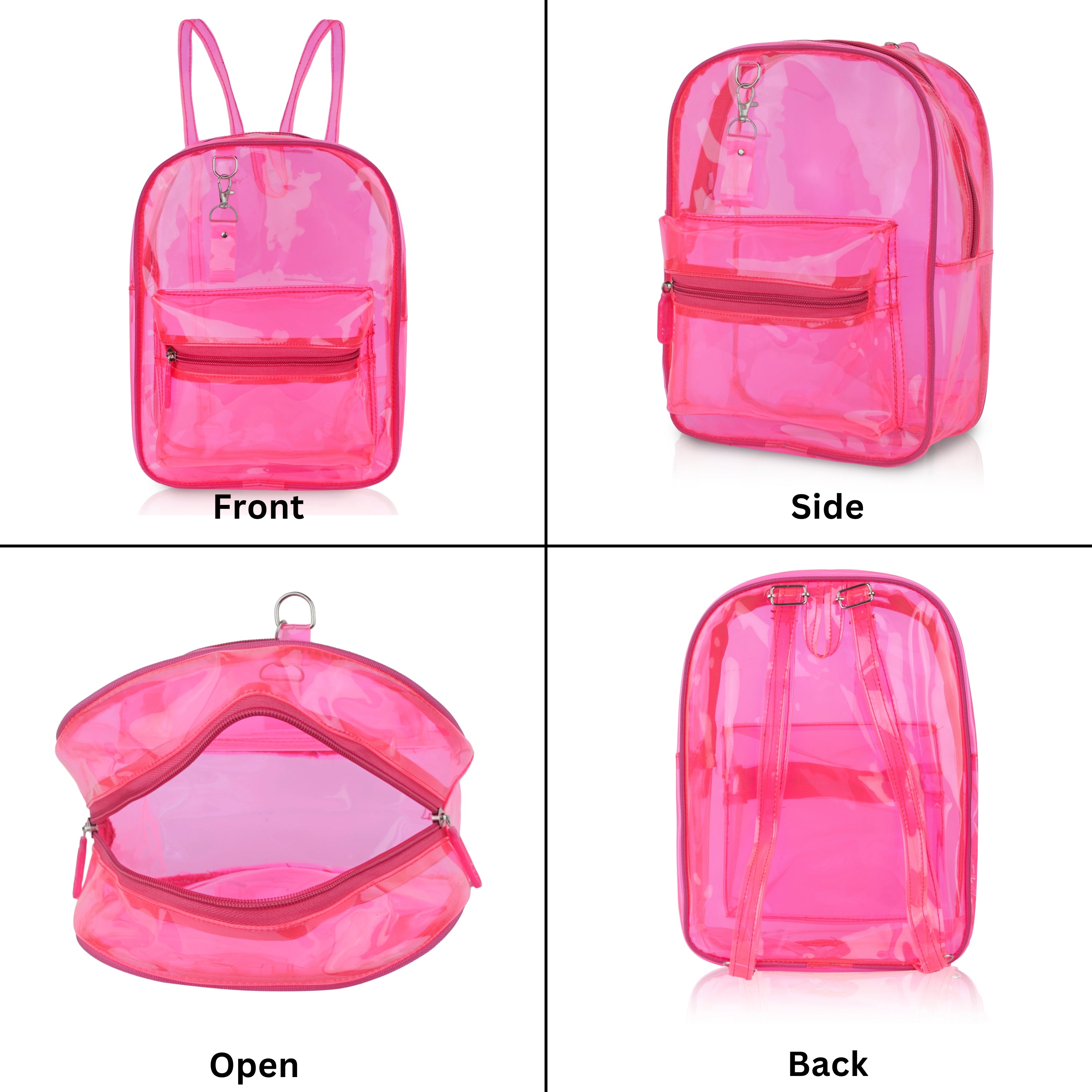 Echo Boomers Stylish Transparent Jelly Backpack | Trendy Neon Yellow Clear Bag | 50 GSM Waterproof PVC School, College & Travel Backpack with Front Zipper Pocket