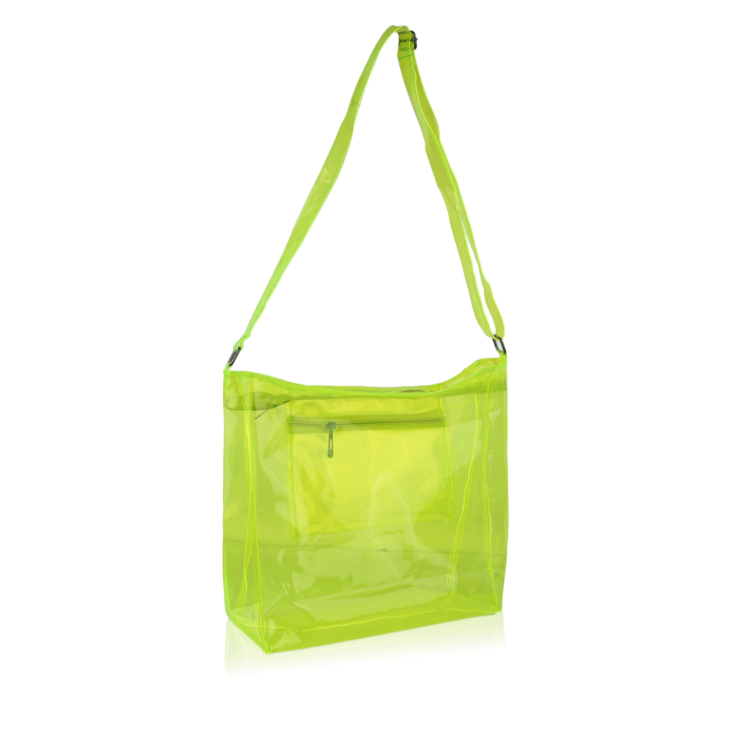 Echo Boomers Transparent Shoulder Bag – Neon Orange, Pink, Green ,Purple, Yellow & Blue| Stylish, Spacious, Durable & Multipurpose PVC Tote