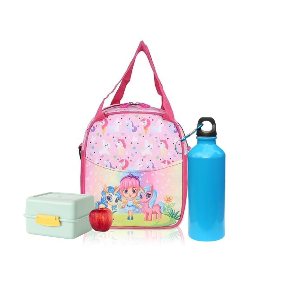 Echo Boomers Cheerful Unicorn Print Lunch Bag for Short Breaks | Equipped with High-Performance Insulation to Maintain Meal Freshness, Ideal for School, Work, and Picnics