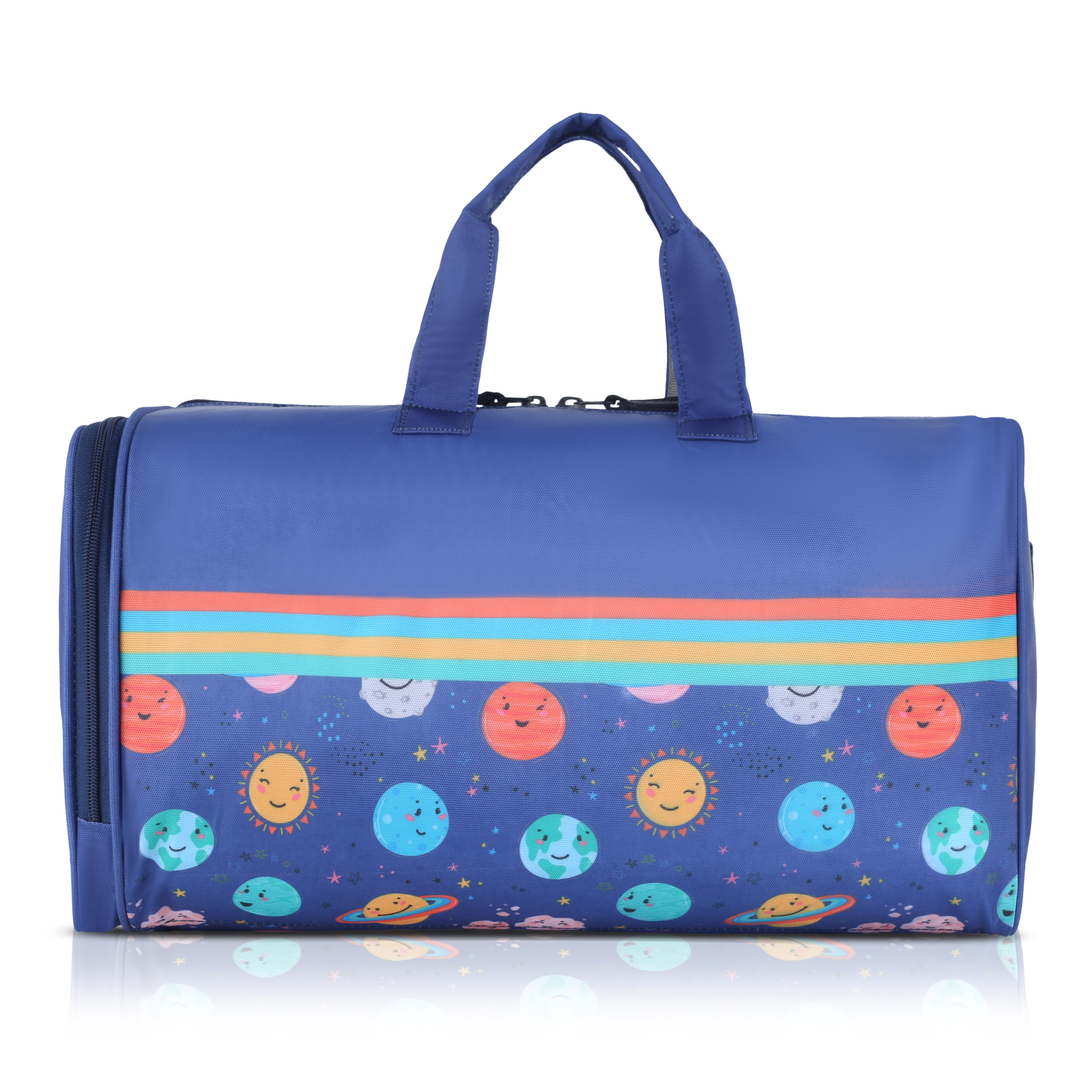 Echo Boomers Space Print Duffle Bag – Stylish Travel & Gym Bag with Shoe Compartment
