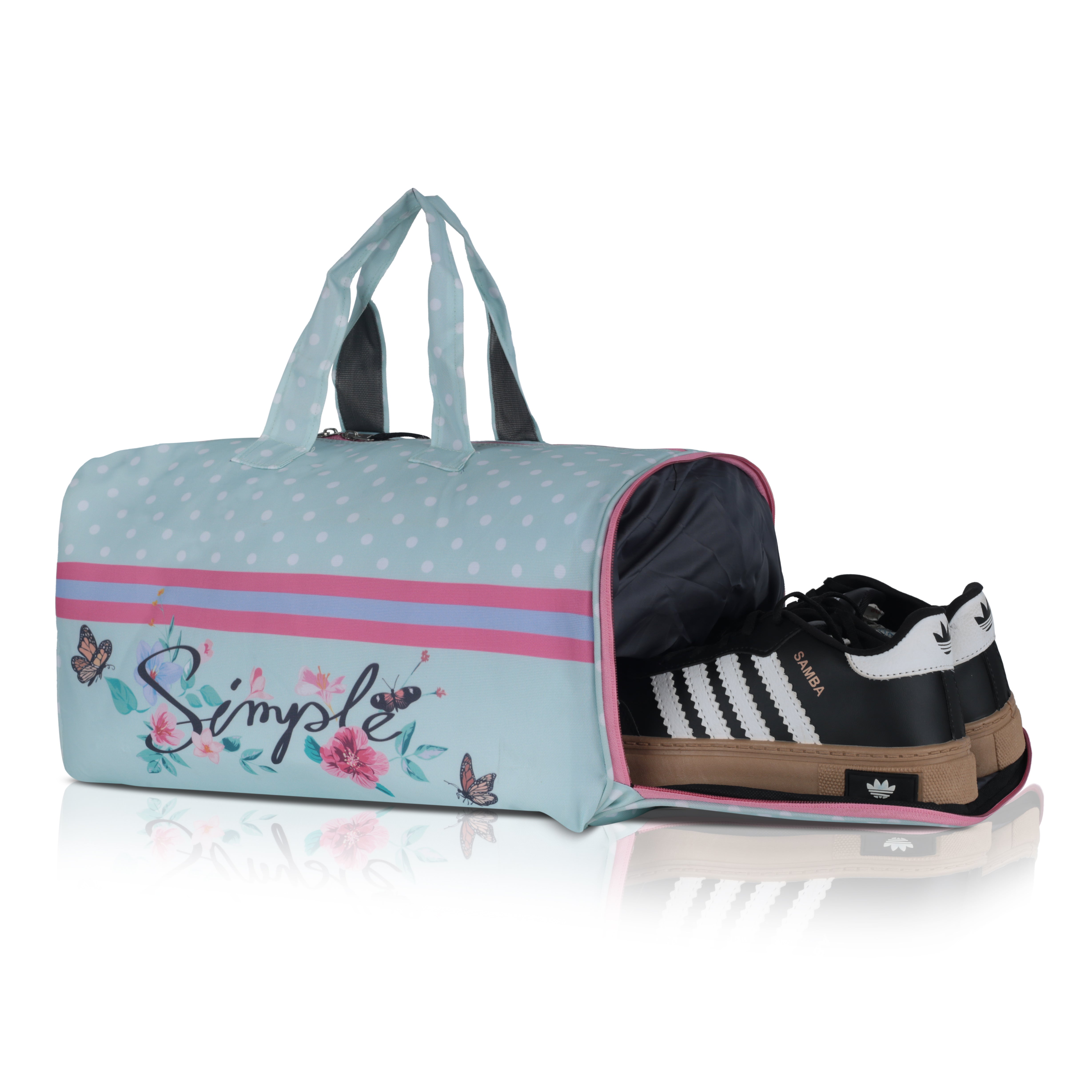 Echo Boomers Square Simple Print Duffle Bag – Stylish Travel & Gym Bag with Shoe Compartment