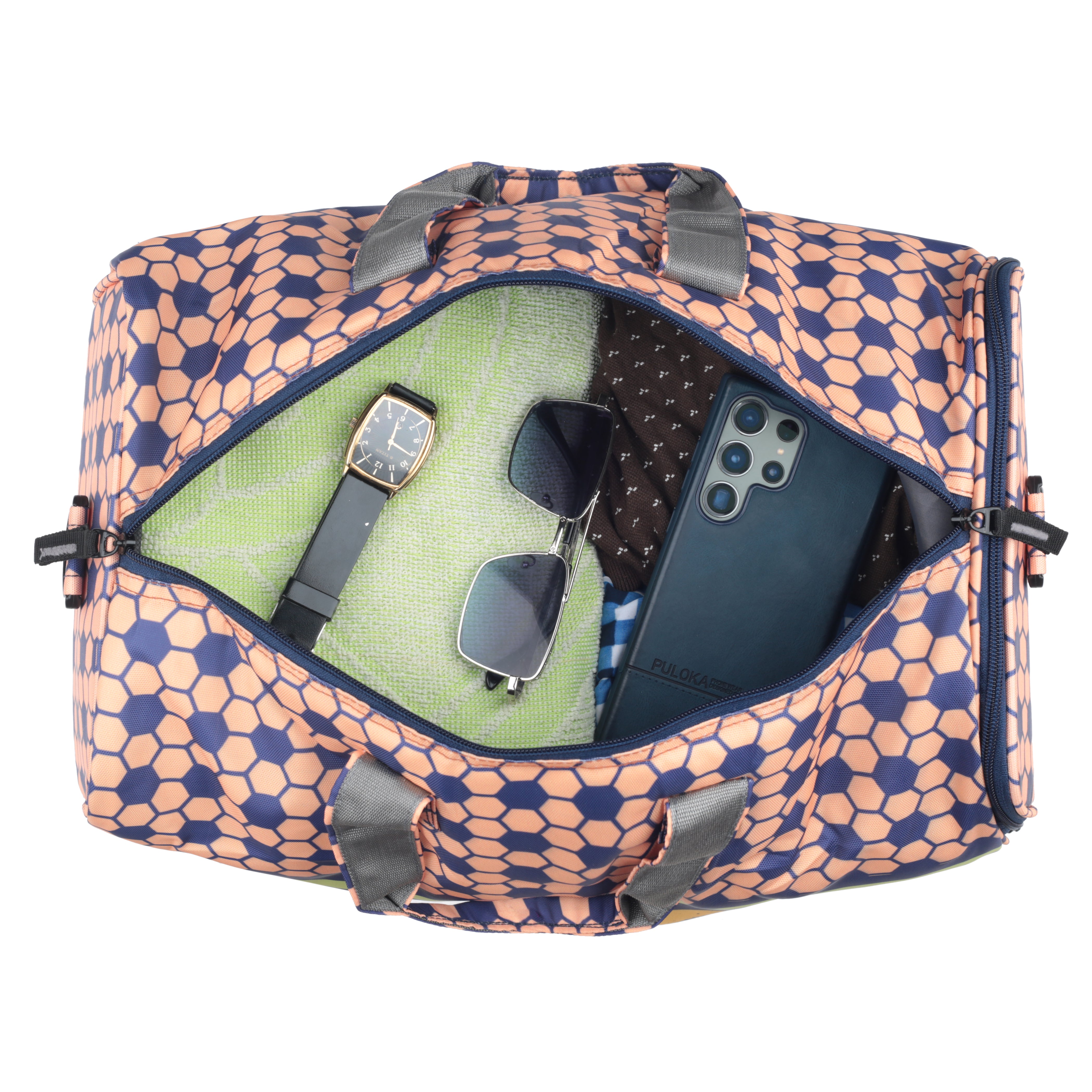 Echo Boomers Square Goal Print Duffle Bag – Stylish Travel & Gym Bag with Shoe Compartment