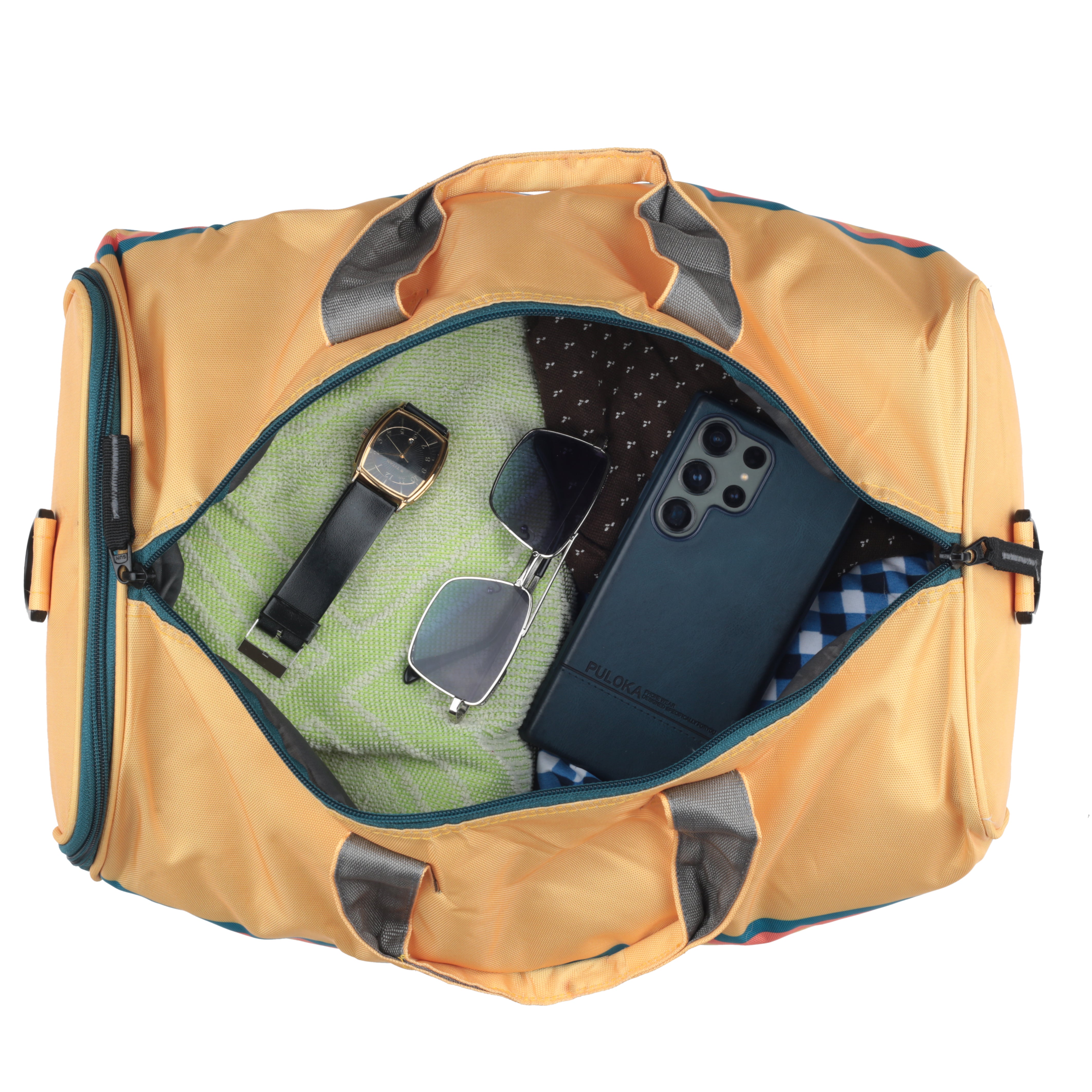 Echo Boomers Square Dino Print Duffle Bag – Stylish Travel & Gym Bag with Shoe Compartment