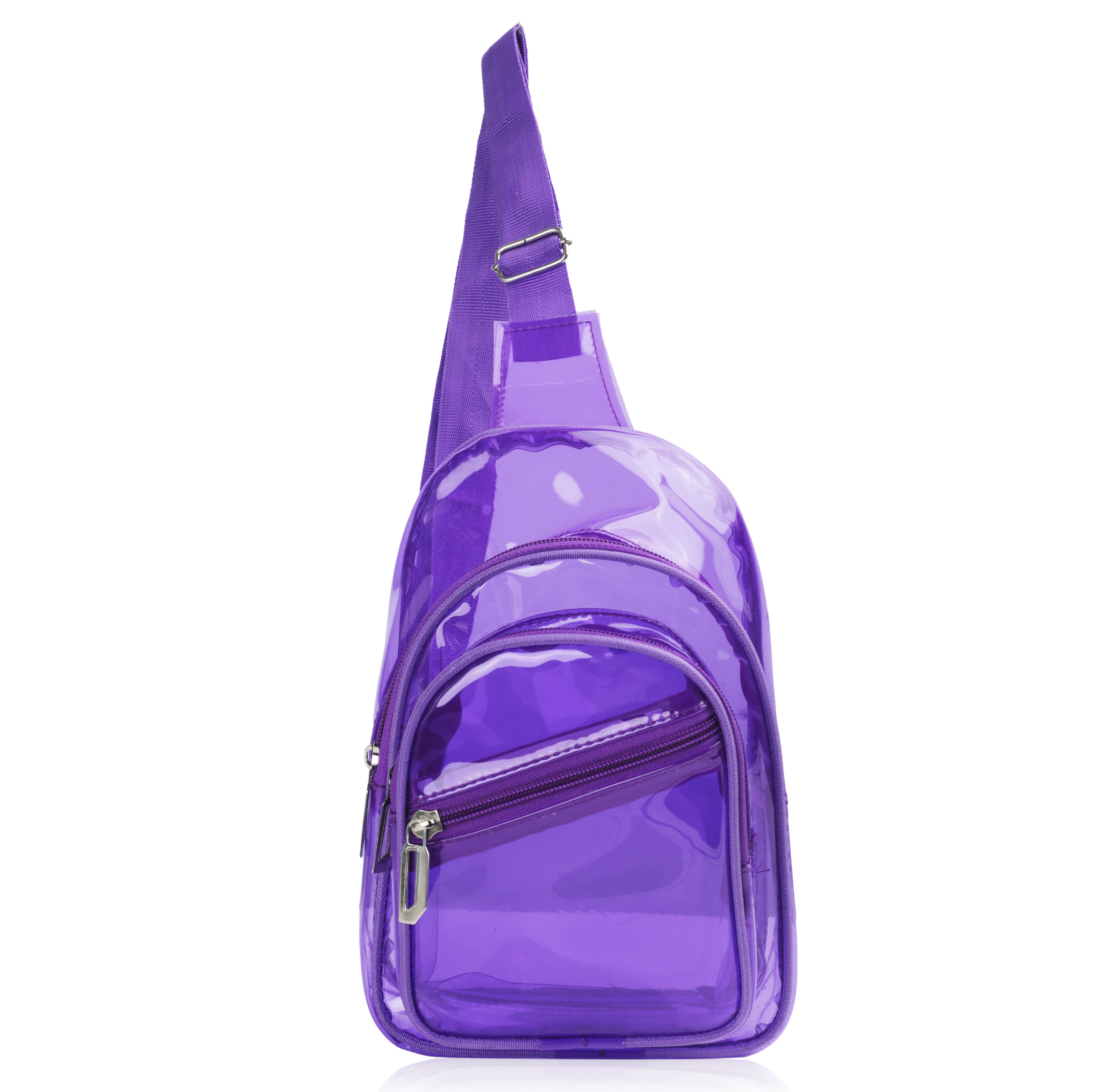 Echo Boomers Transparent Crossbody Sling Bag | Small PVC Shoulder Bag with Adjustable Strap & Multiple Zipper Compartments
