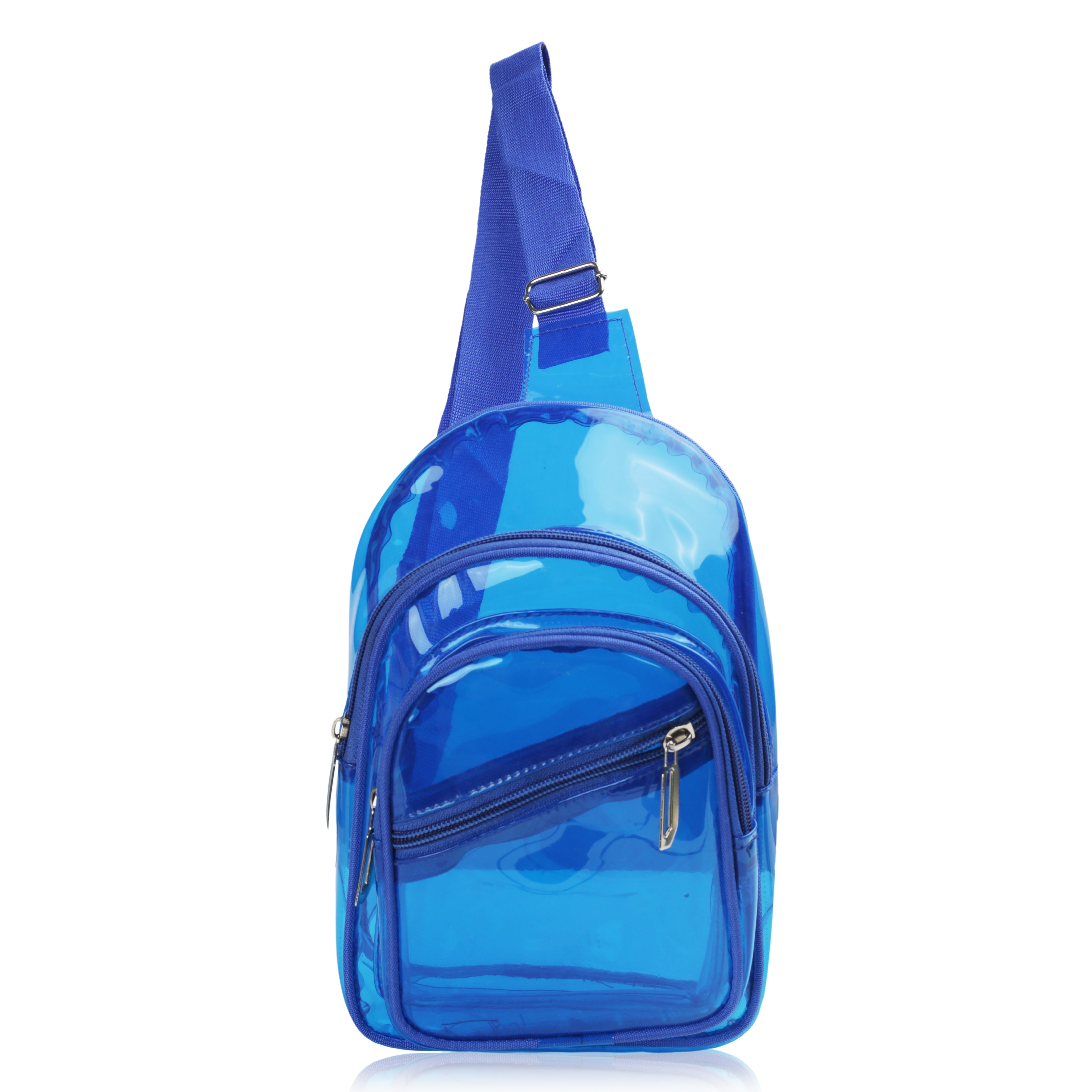 Echo Boomers Transparent Crossbody Sling Bag | Small PVC Shoulder Bag with Adjustable Strap & Multiple Zipper Compartments